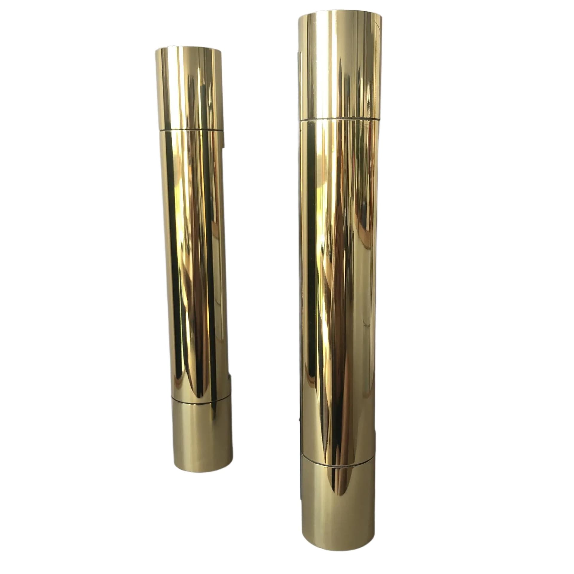 Pair of wall sconces 7134, golden brass, opaline glass, Glashutte Limburg, Germany, 1980s.