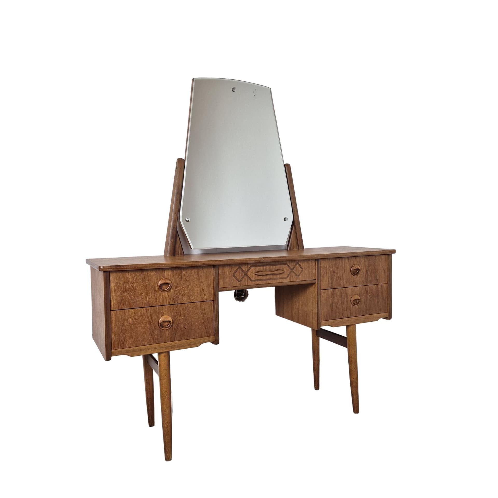 Toaletka, teak brązowy, Norwegia, lata 60.