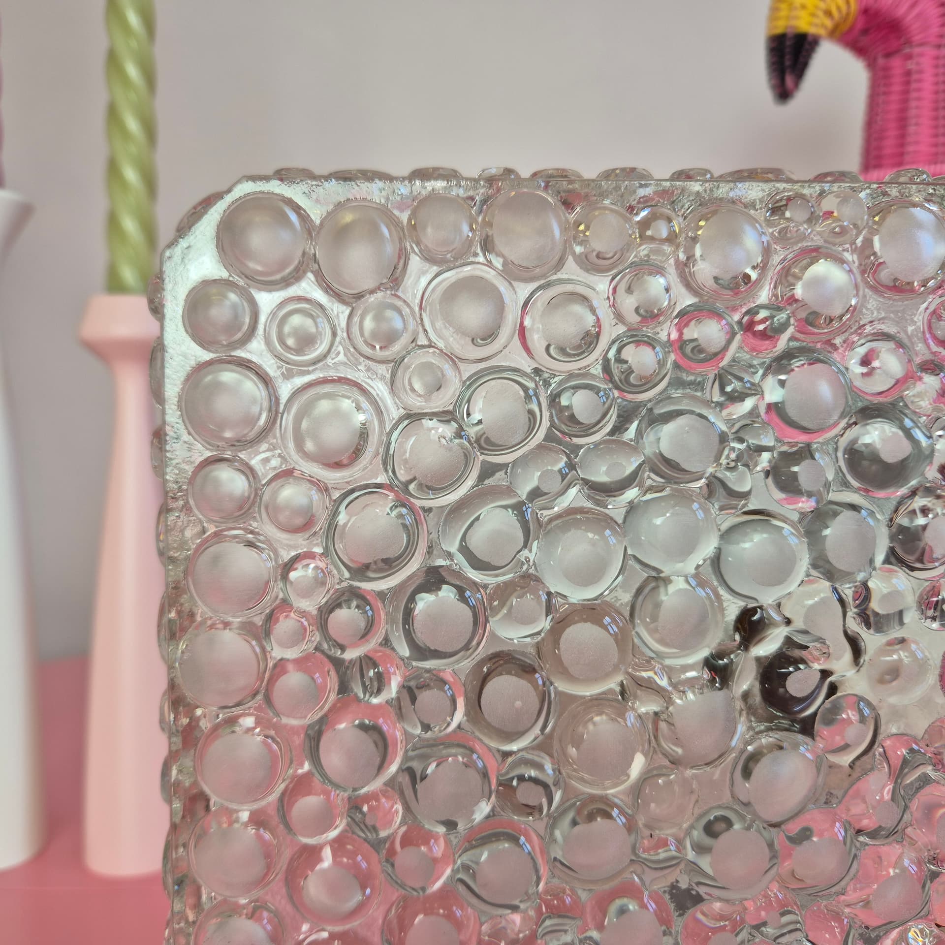 Plafon lub kinkiet, szkło transparent, Hustadt Leuchten, Niemcy, lata 60. - 241167