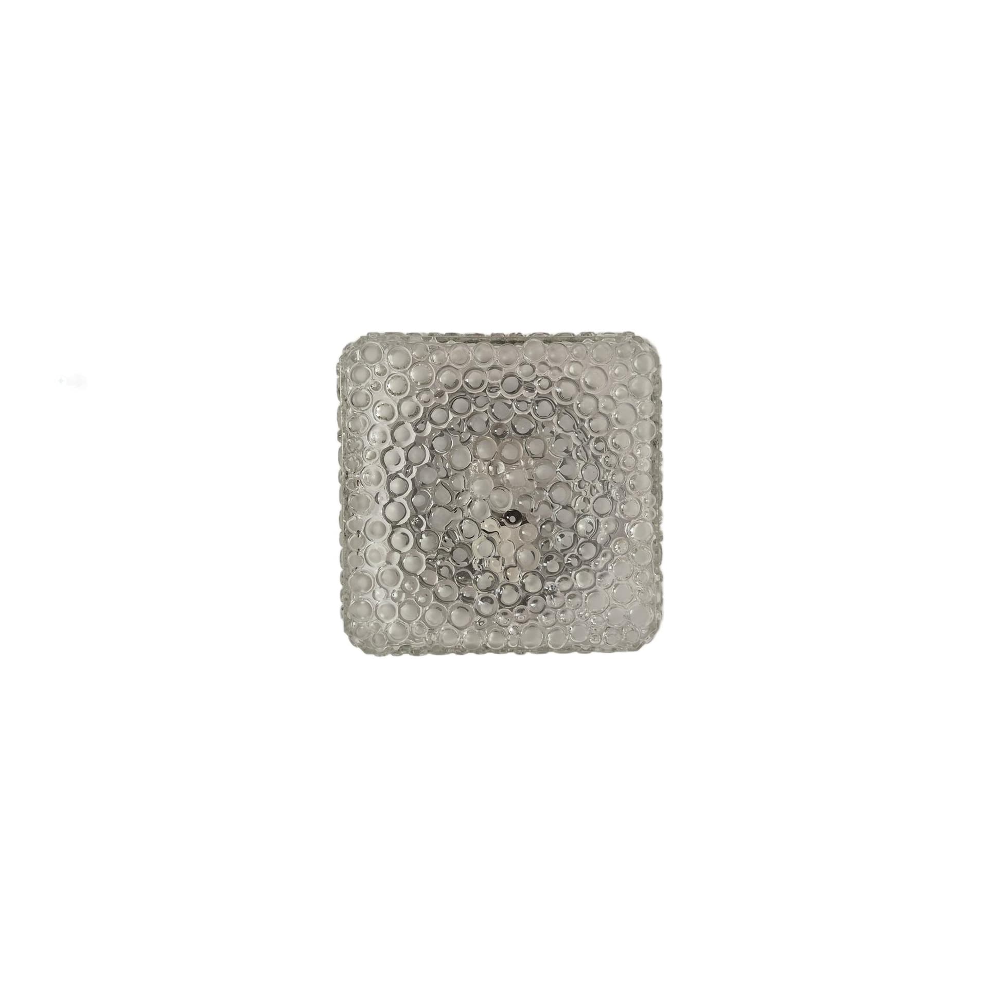 Plafon lub kinkiet, szkło transparent, Hustadt Leuchten, Niemcy, lata 60.