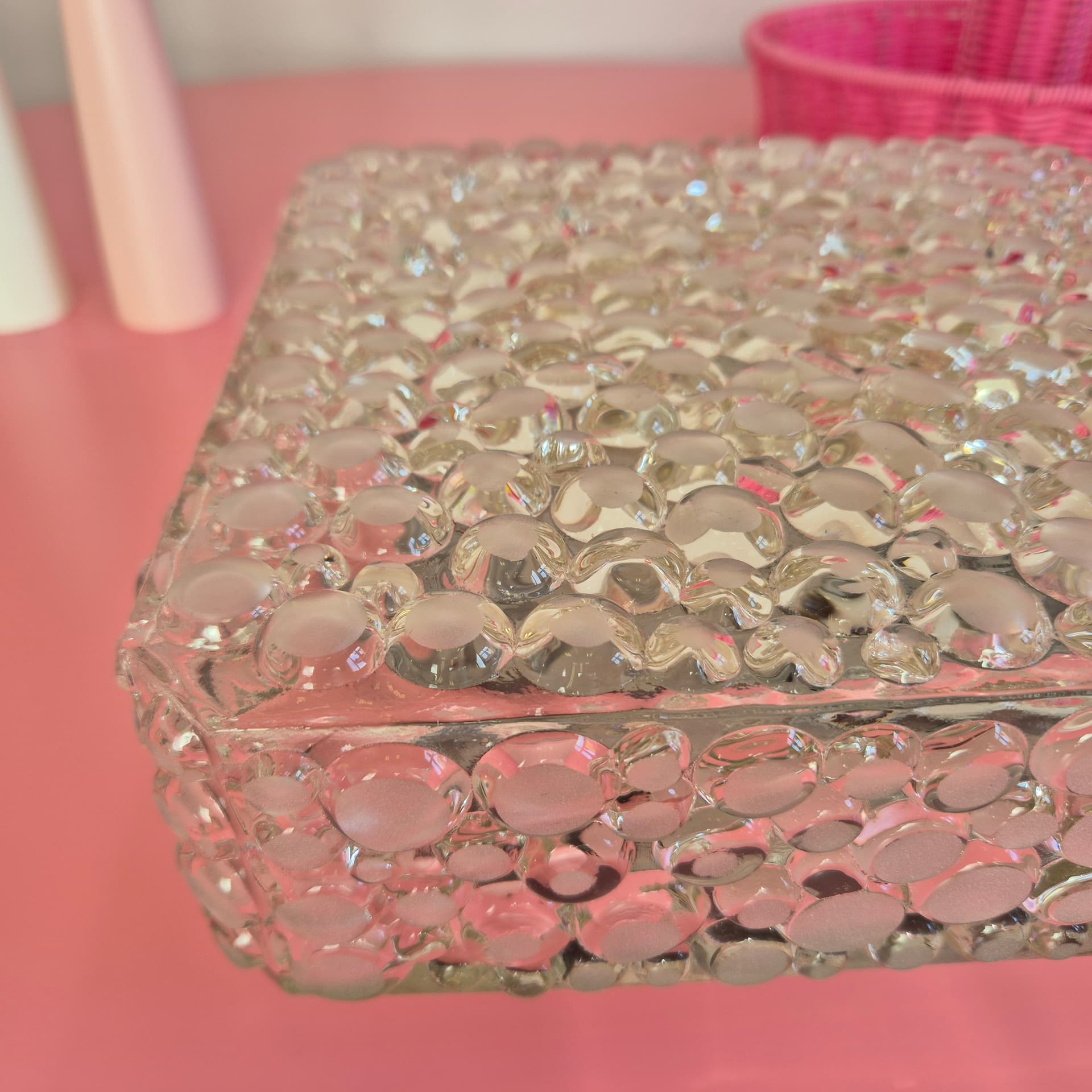 Plafon lub kinkiet, szkło transparent, Hustadt Leuchten, Niemcy, lata 60. - 241166