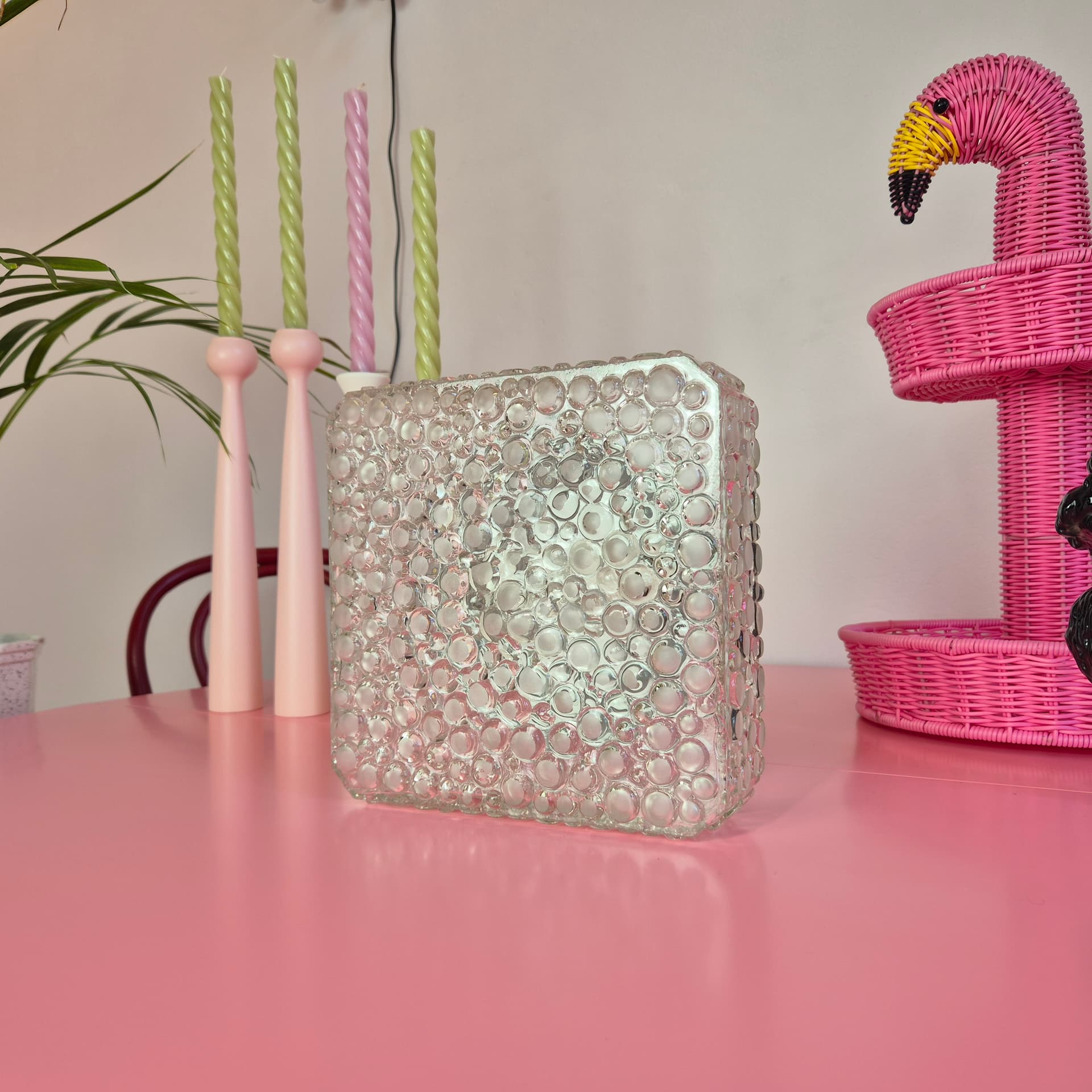 Plafon lub kinkiet, szkło transparent, Hustadt Leuchten, Niemcy, lata 60. - 241169