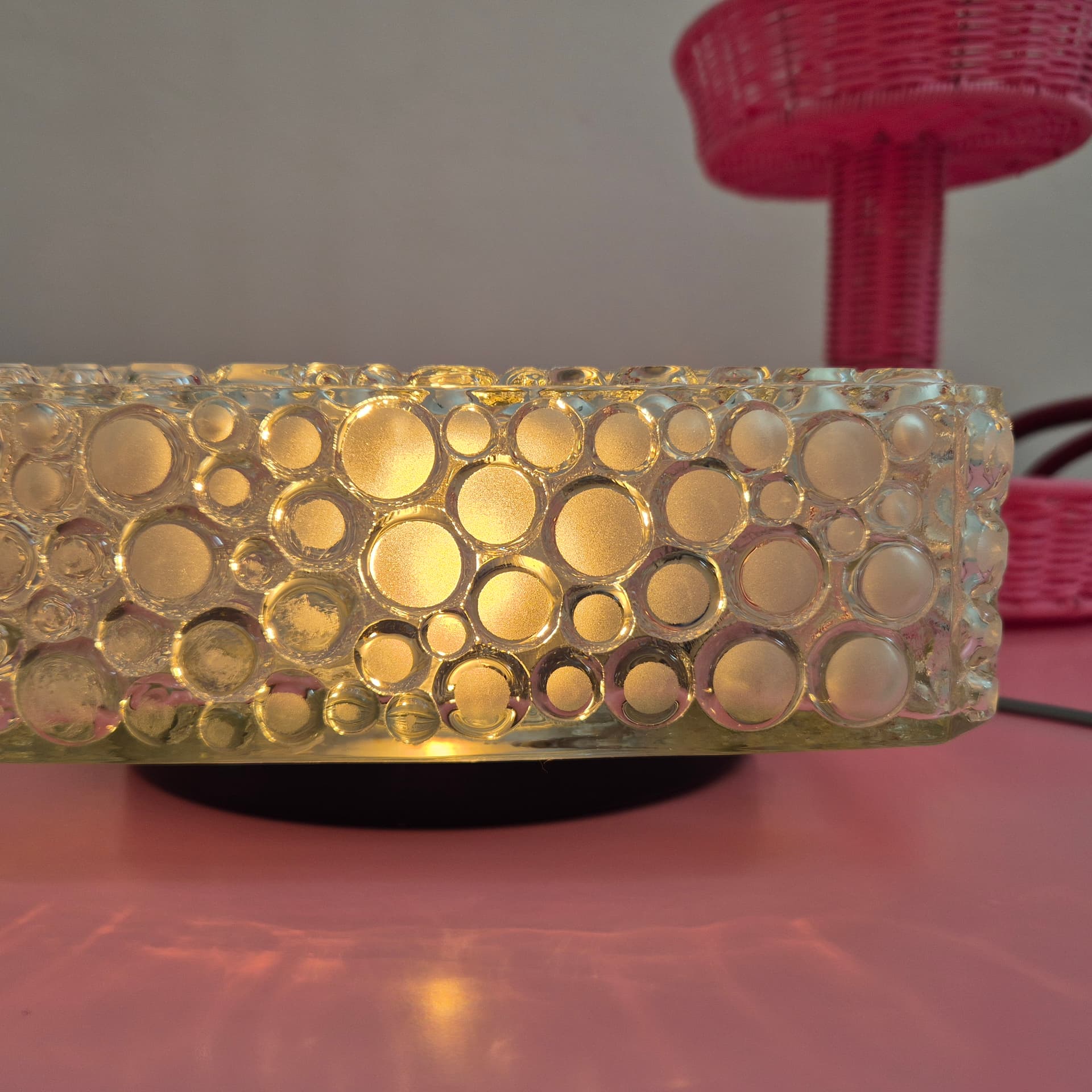 Plafon lub kinkiet, szkło transparent, Hustadt Leuchten, Niemcy, lata 60. - 241168