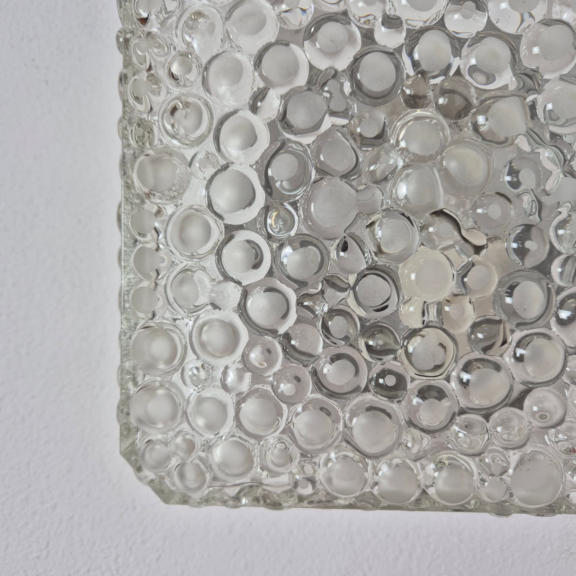 Plafon lub kinkiet, szkło transparent, Hustadt Leuchten, Niemcy, lata 60. - 241164