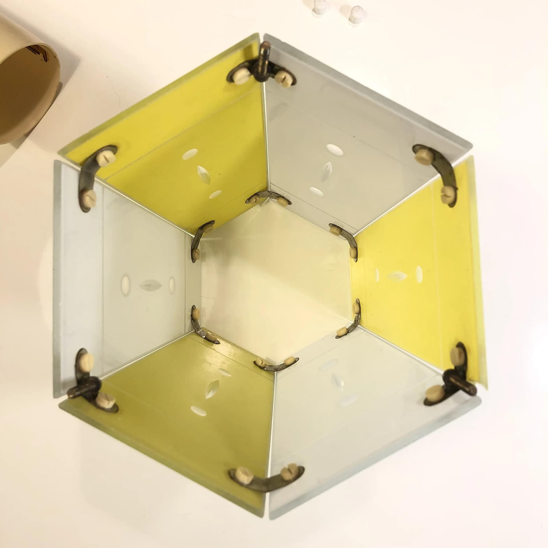 Ceiling lamp, white acrylic, Strangfeld&Gregor Radeberg, Germany, 1960s. - 17847