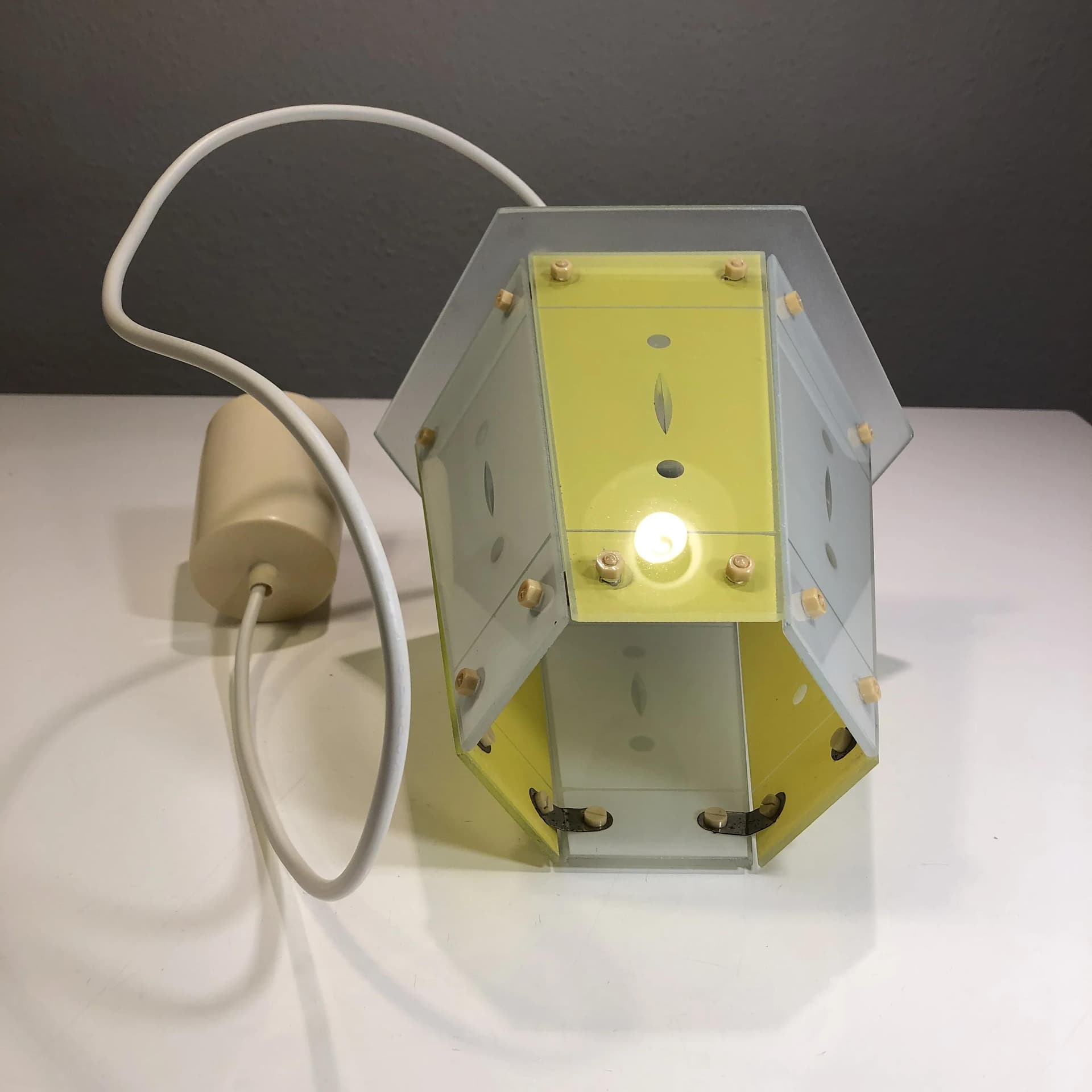 Ceiling lamp, white acrylic, Strangfeld&Gregor Radeberg, Germany, 1960s. - 17849