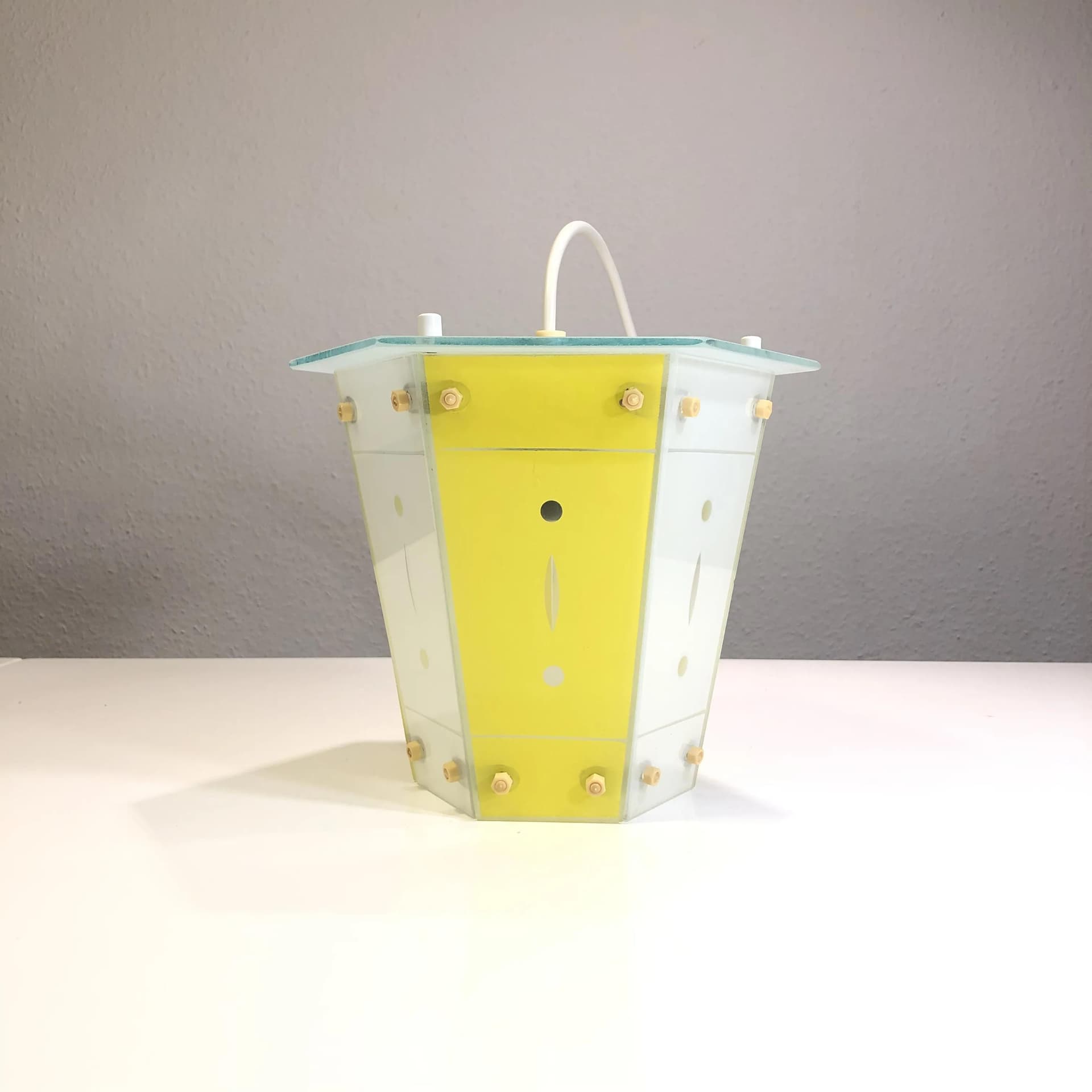 Ceiling lamp, white acrylic, Strangfeld&Gregor Radeberg, Germany, 1960s. - 17845