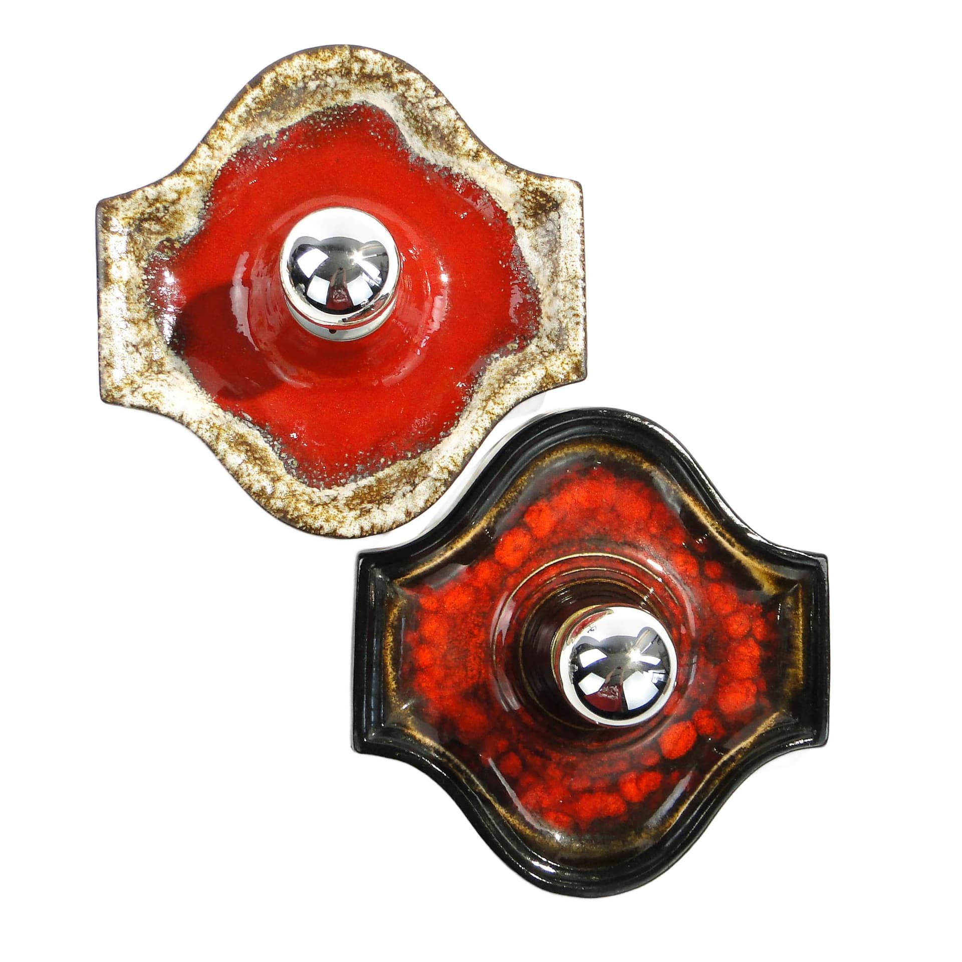 Kinkiet, ceramika czerwona, Scheurich, Niemcy, lata 70.