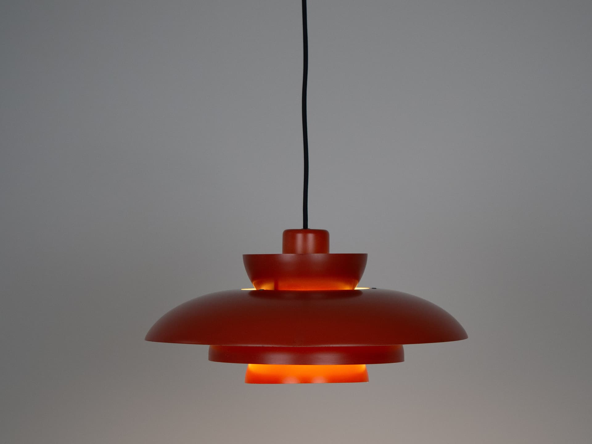 Lampa wisząca Penta, pomarańczowy, metal, proj. J. Hammerborg, Fog & Mørup, Dania, lata 60. - 241688