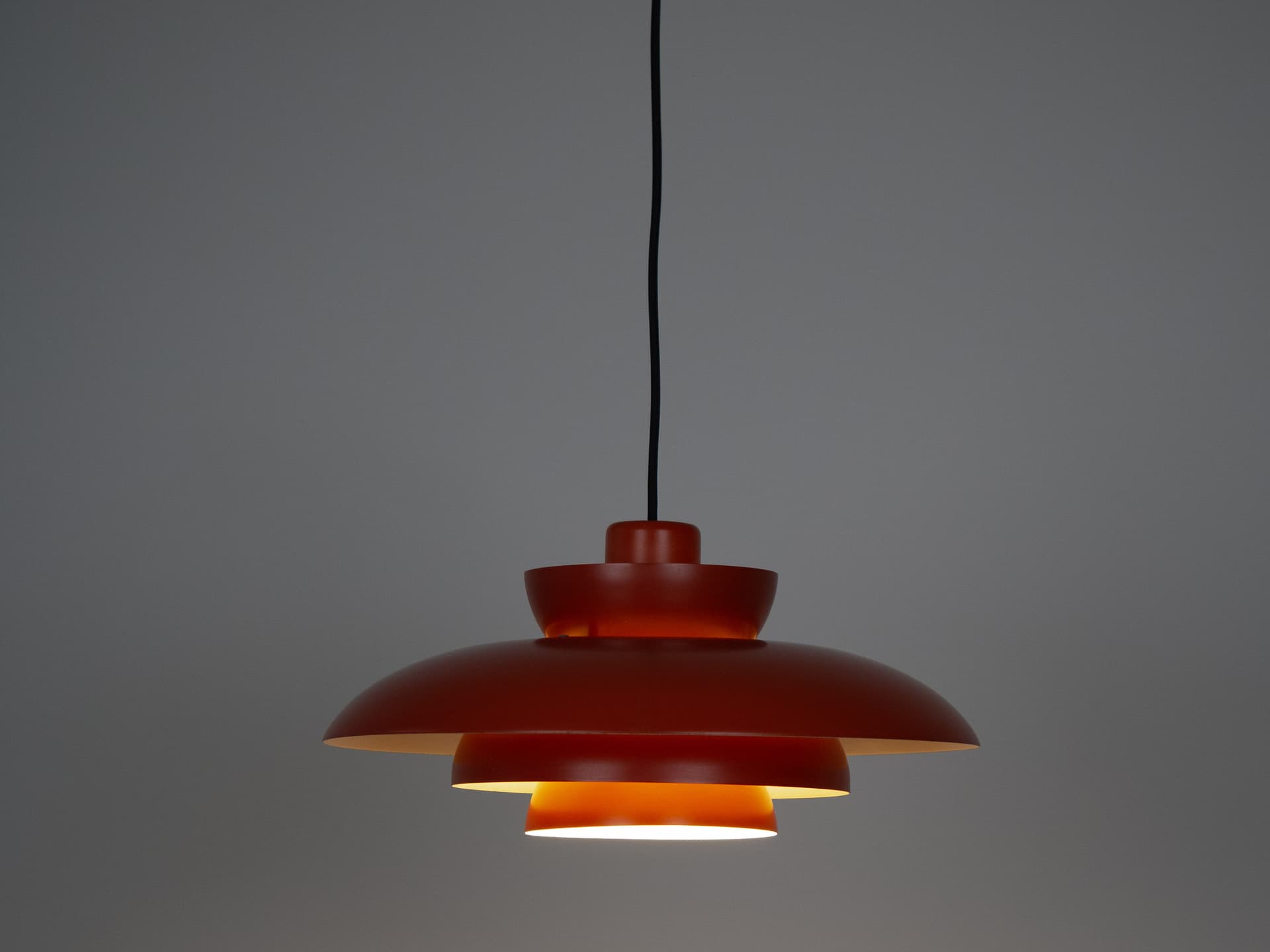 Lampa wisząca Penta, pomarańczowy, metal, proj. J. Hammerborg, Fog & Mørup, Dania, lata 60. - 241690