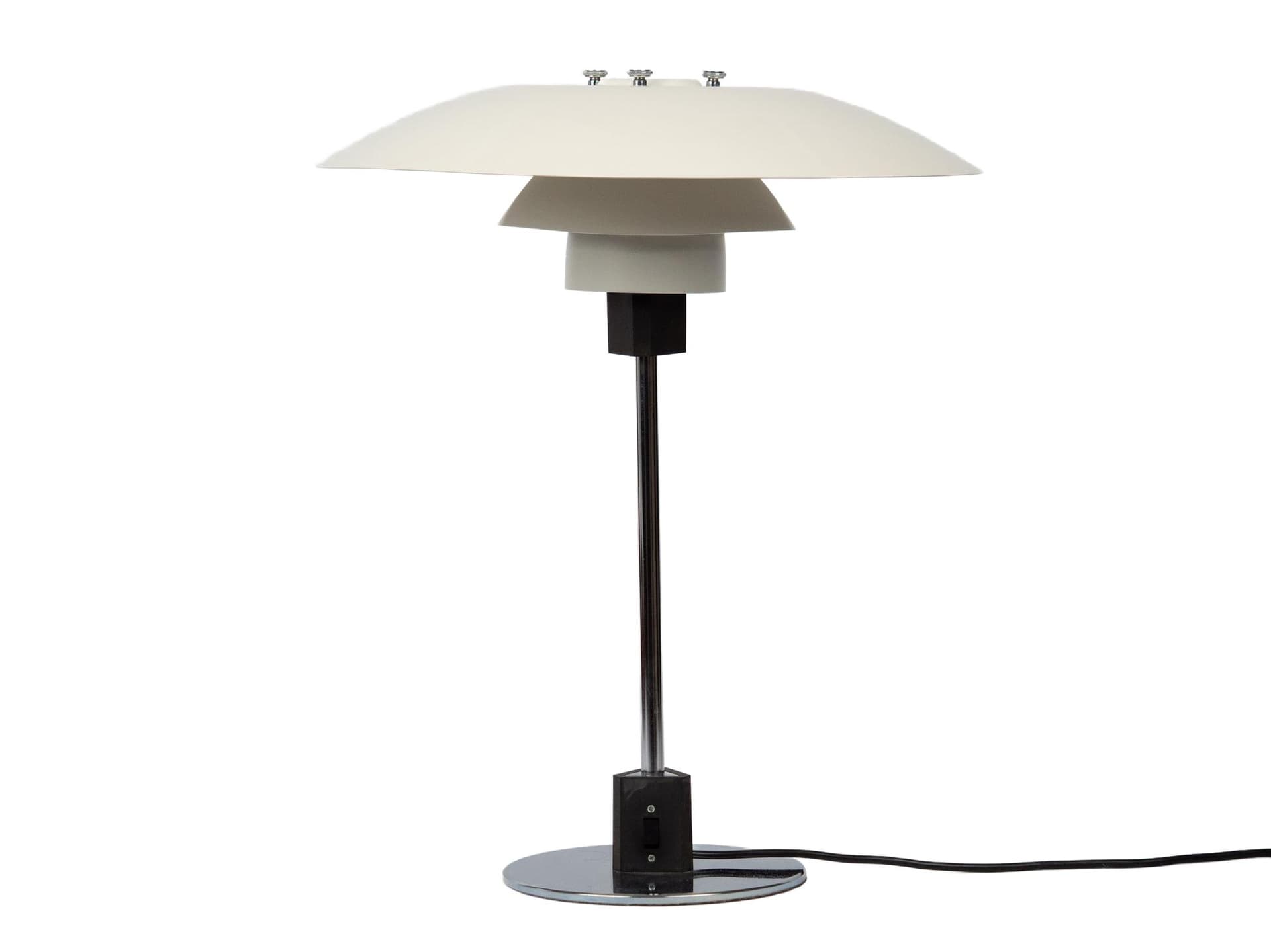 Lampa stołowa PH 4/3, biały, metal, proj. P. Henningsen, Louis Poulsen, Dania, lata 70.