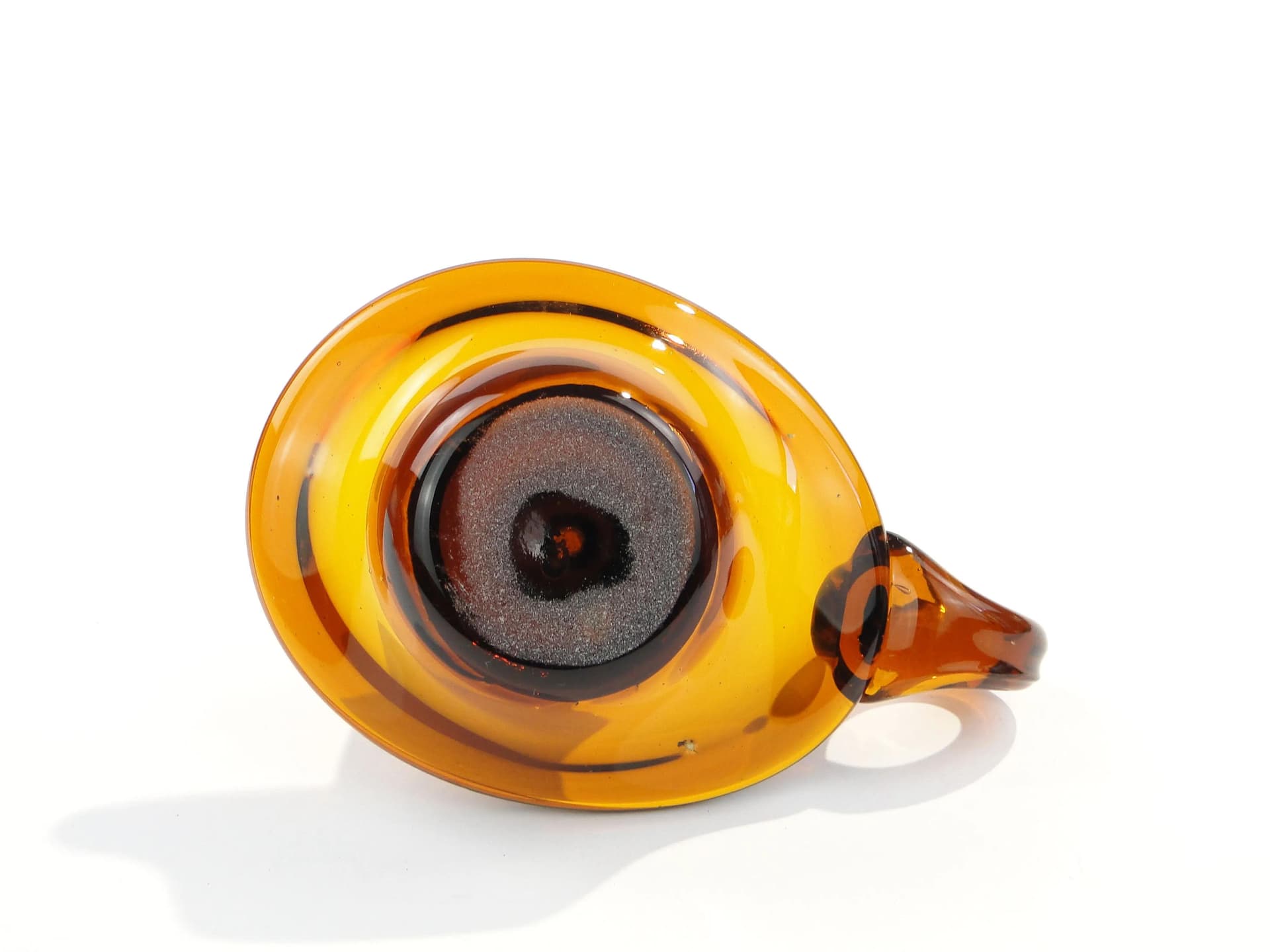 Candlestick, brown glass, by T. Szymański, Poland, 1960s - 17950