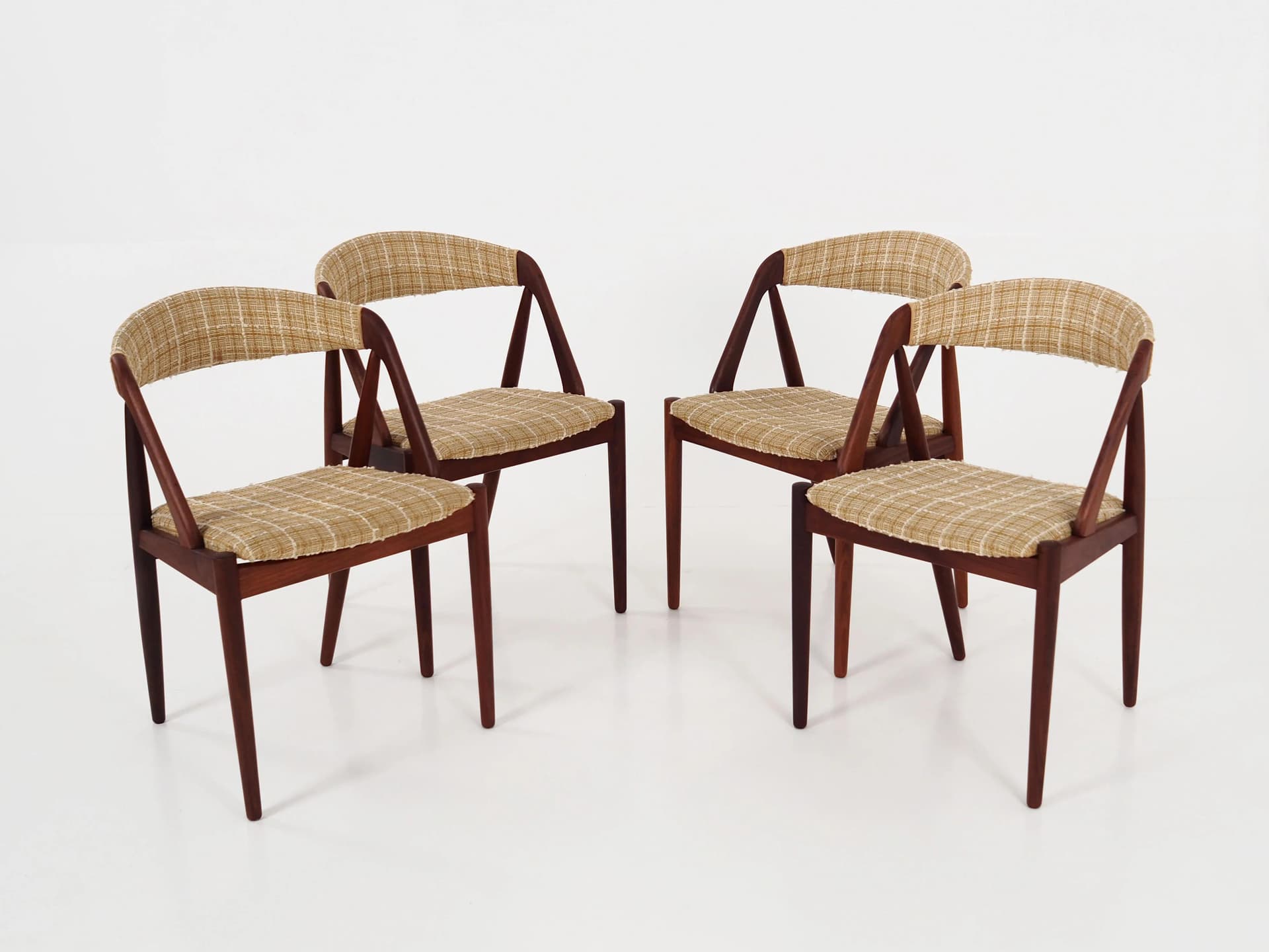 Set of four chairs Model 31, dark teak, by K. Kristiansen, Denmark, 1970s. - 17886