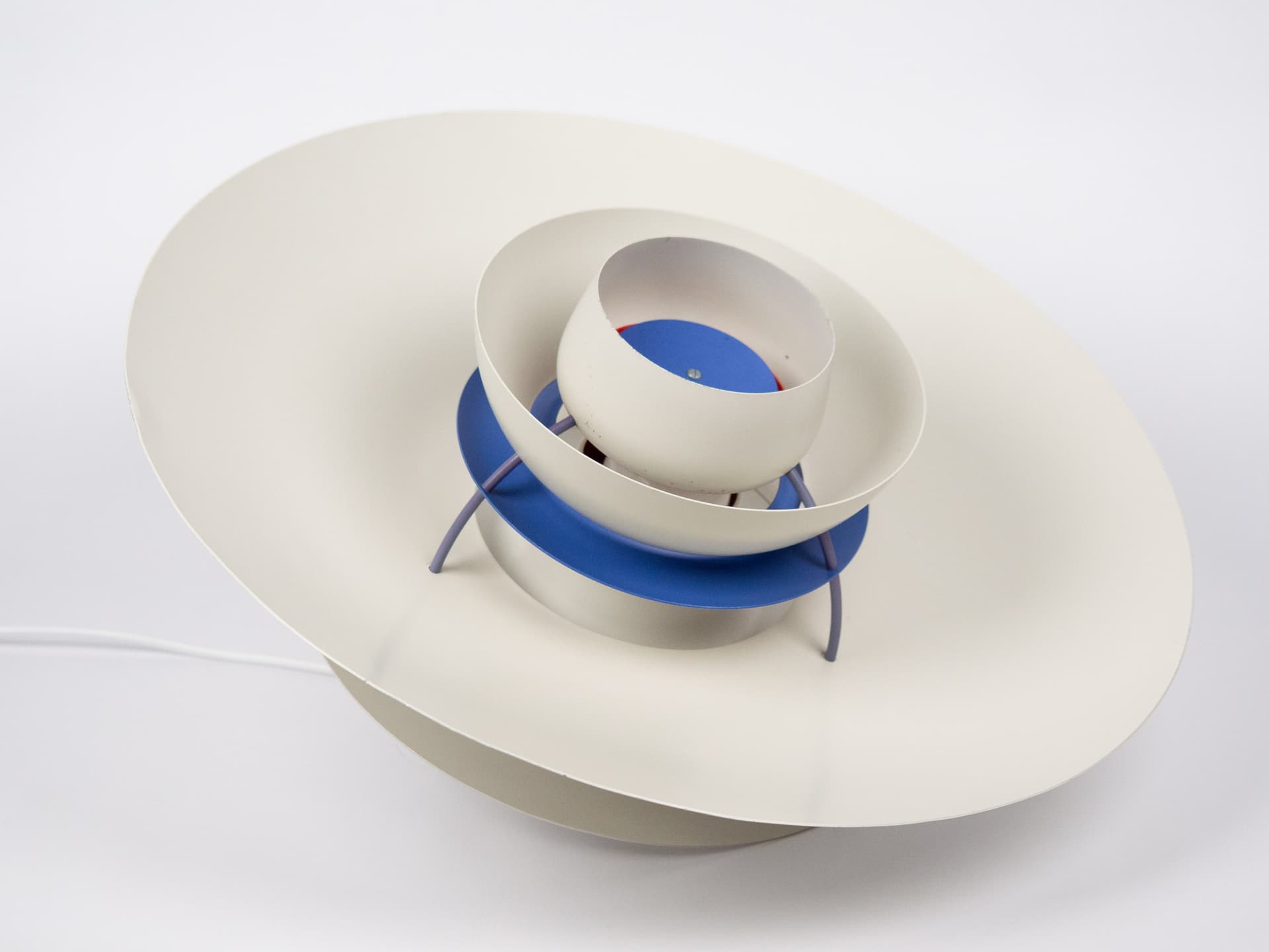 Lampa wisząca PH 5, biały, metal, proj. P. Henningsen, Louis Poulsen, Dania, lata 80. - 242643