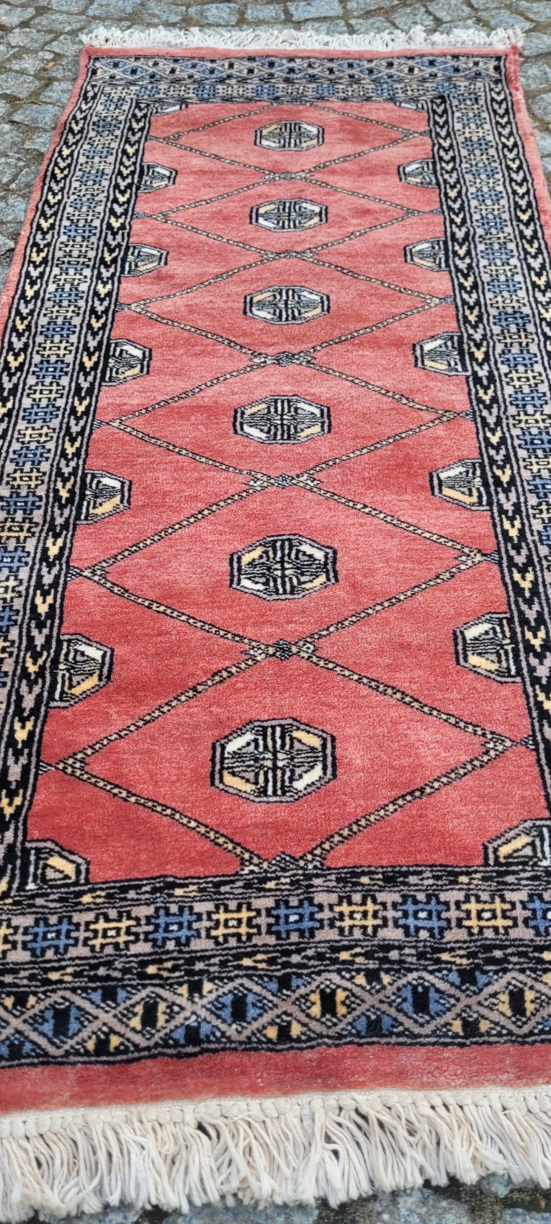 Dywan Buchara 140x60 cm, czerwony, wełna, Pakistan - 242832