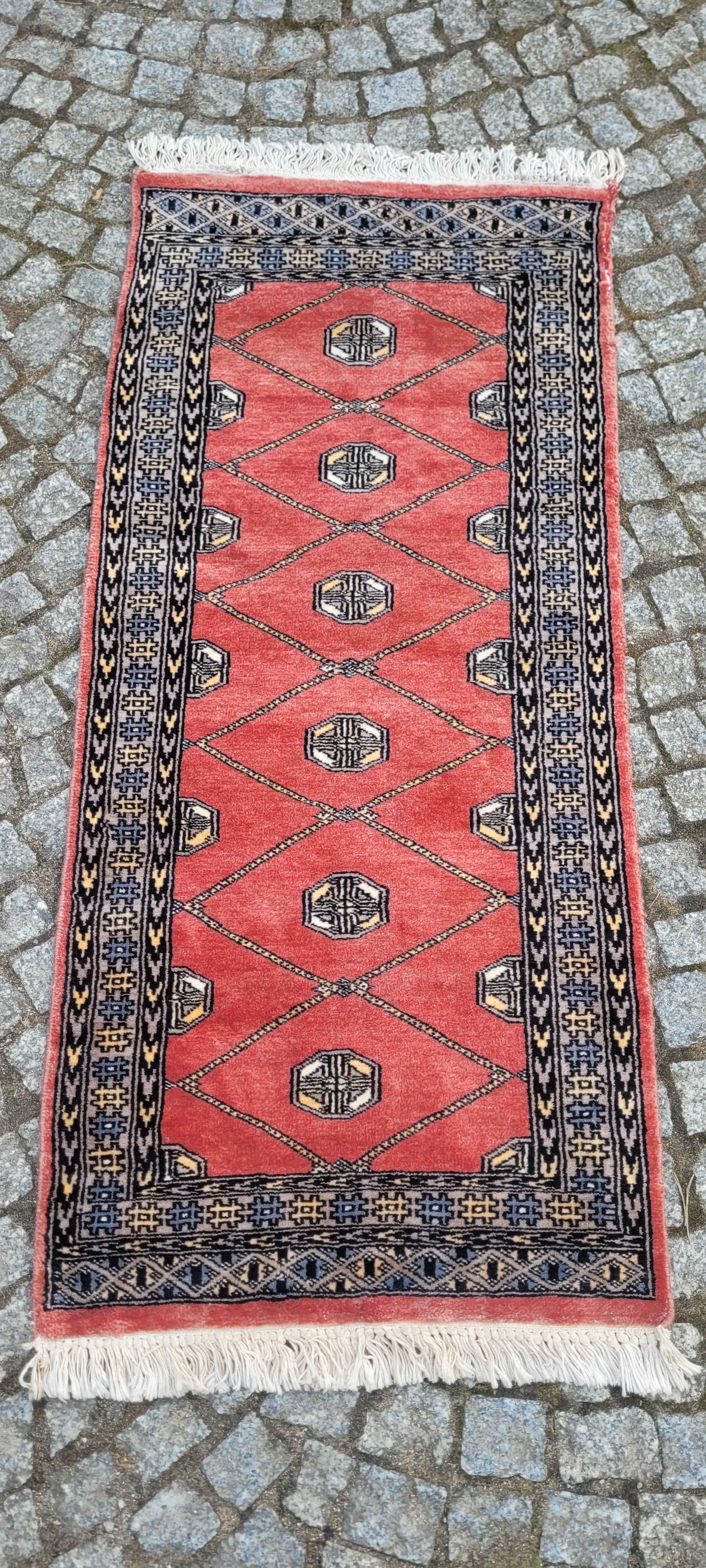 Dywan Buchara 140x60 cm, czerwony, wełna, Pakistan - 242830