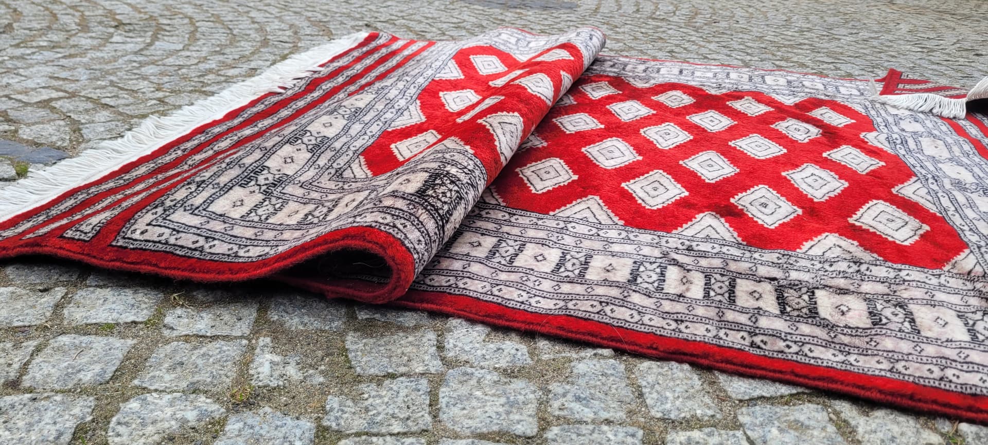 Rug Buchara 205x125 cm, red, wool, cotton, Pakistan - 242882