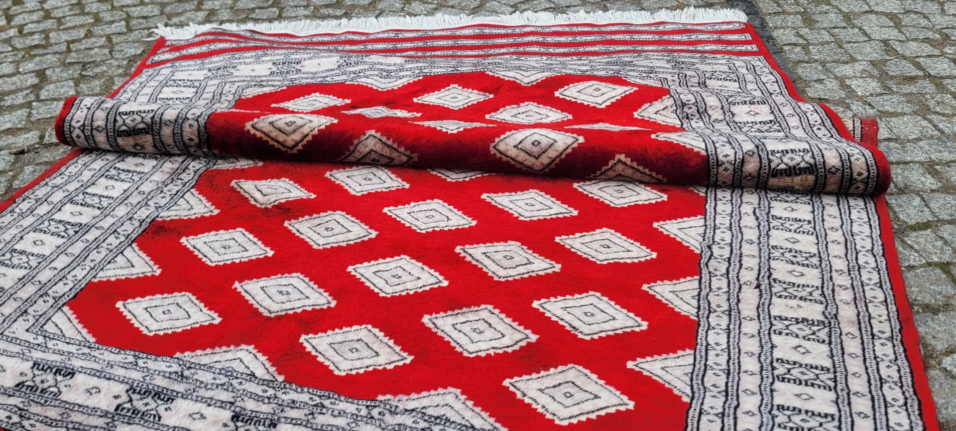 Rug Buchara 205x125 cm, red, wool, cotton, Pakistan - 242876