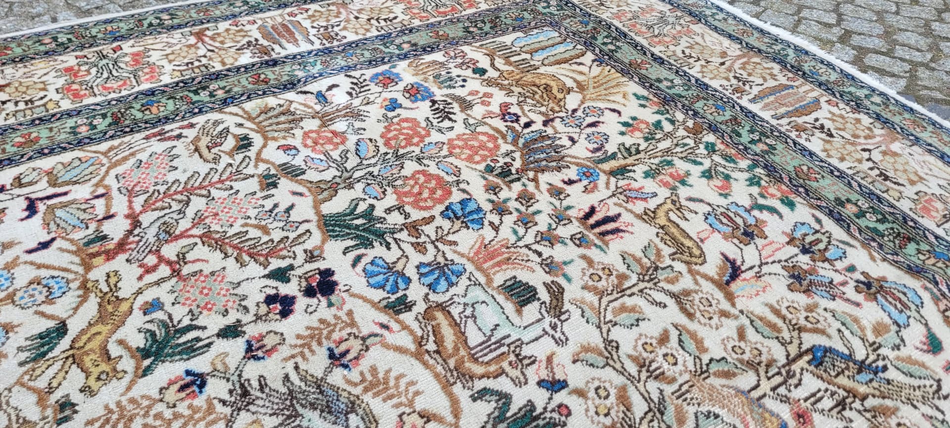 Dywan Tebriz 230x340 cm, beżowy, wełna, Iran, pocz. XX w. - 242920