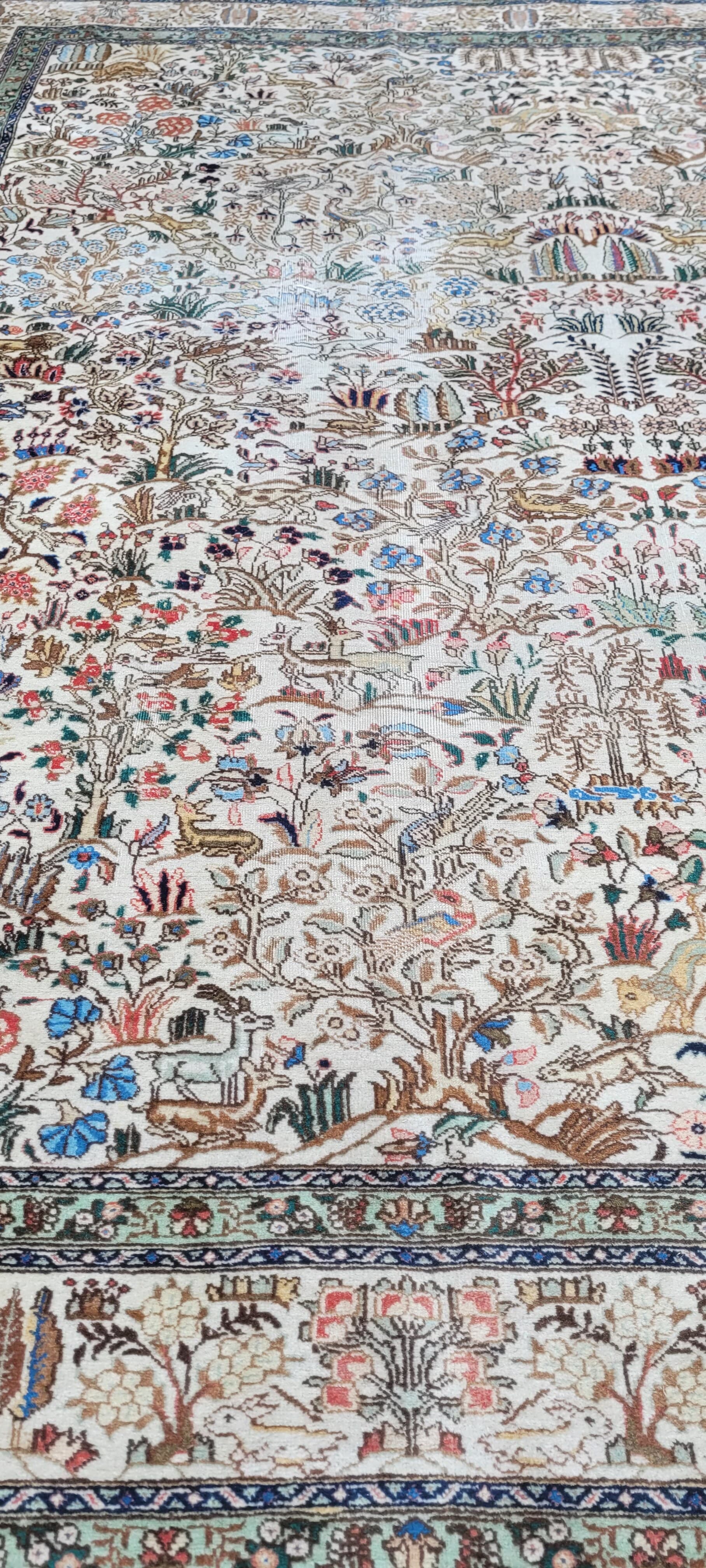 Dywan Tebriz 230x340 cm, beżowy, wełna, Iran, pocz. XX w. - 242918