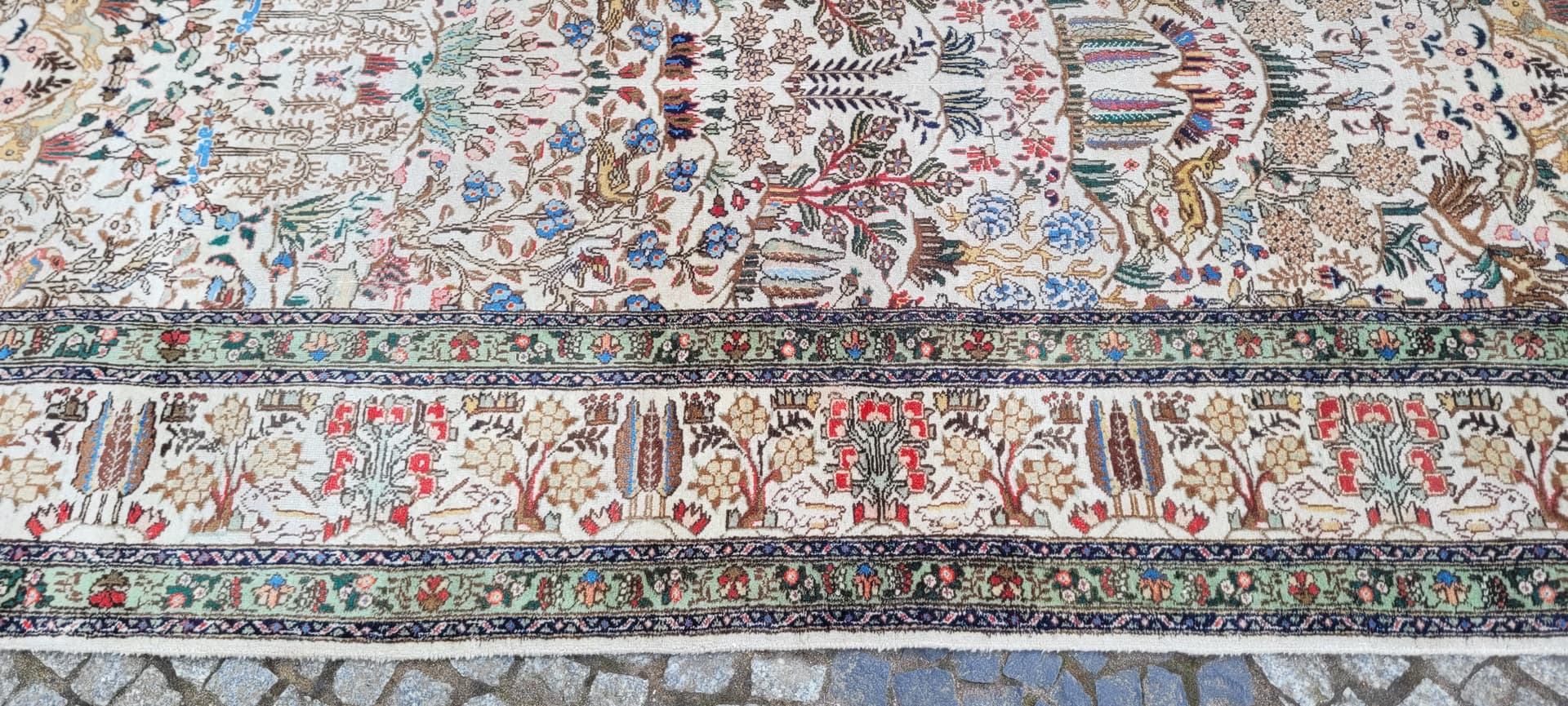 Dywan Tebriz 230x340 cm, beżowy, wełna, Iran, pocz. XX w. - 242928