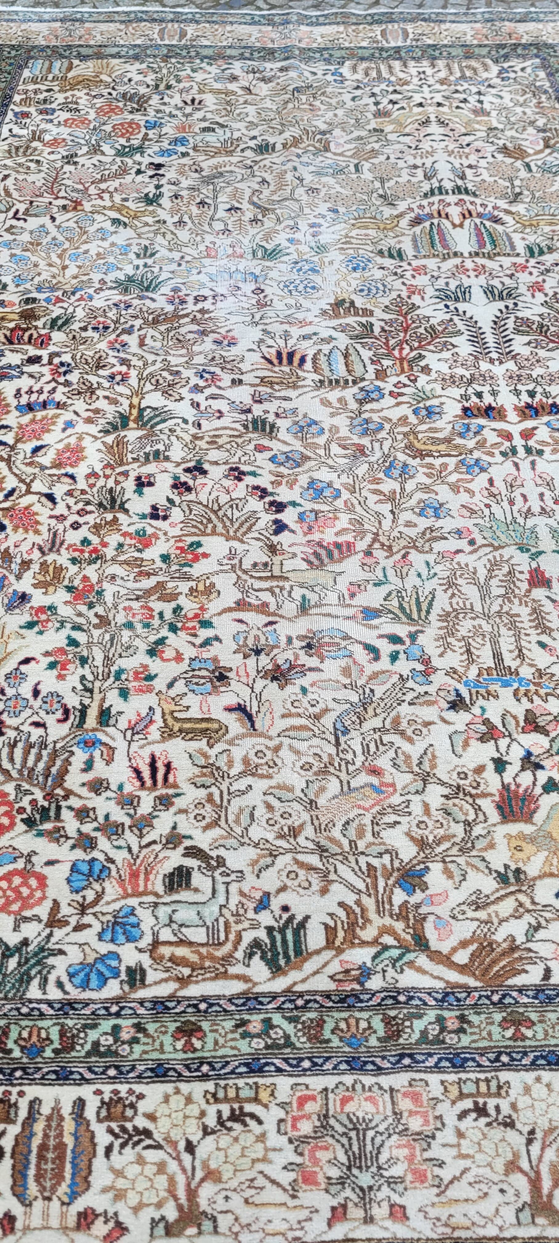 Dywan Tebriz 230x340 cm, beżowy, wełna, Iran, pocz. XX w. - 242919