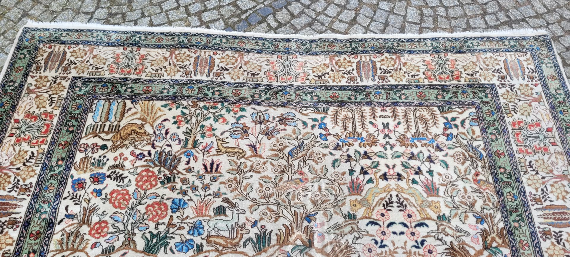 Dywan Tebriz 230x340 cm, beżowy, wełna, Iran, pocz. XX w. - 242925