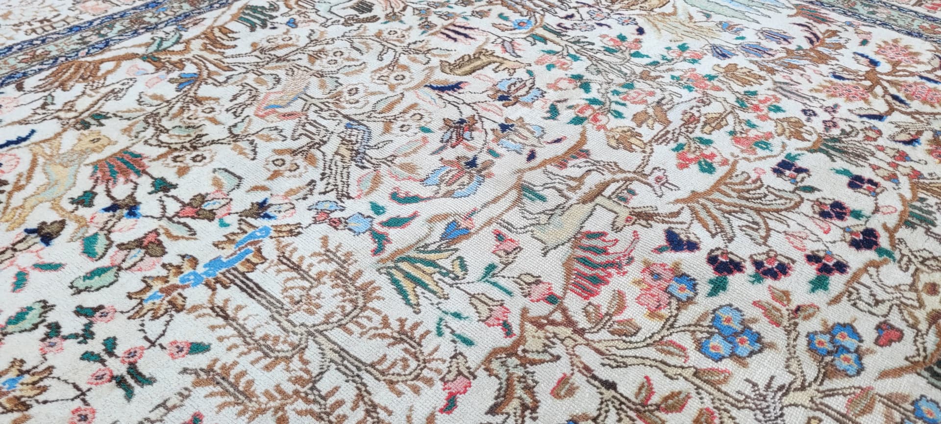 Dywan Tebriz 230x340 cm, beżowy, wełna, Iran, pocz. XX w. - 242917