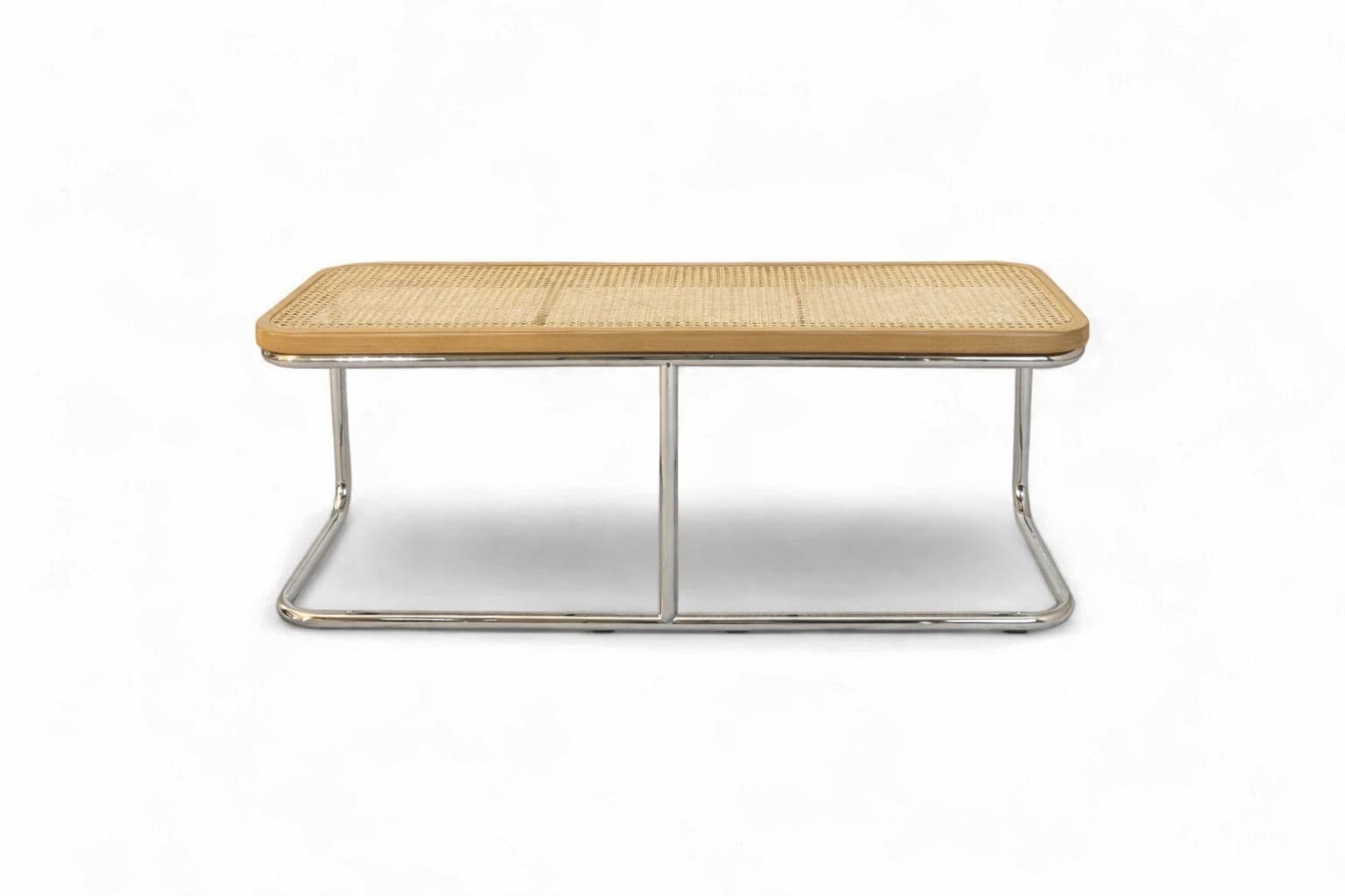 Ławka z giętej stali i plecionki wiedeńskiej wg proj. M. Breuer, Bauhaus
