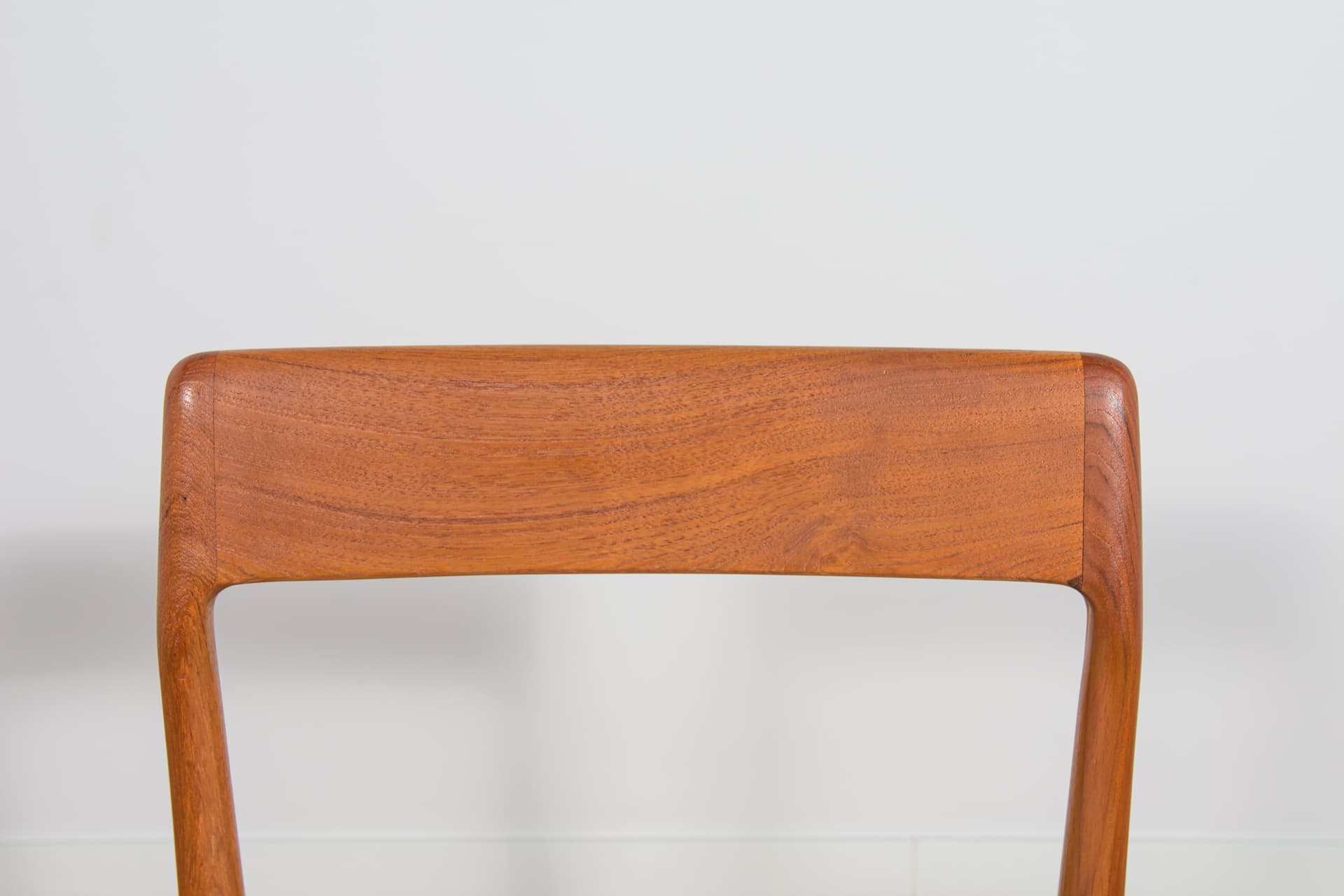 Komplet czterech krzeseł, teak, bawełna beżowa, Wielka Brytania, lata 60. - 243129