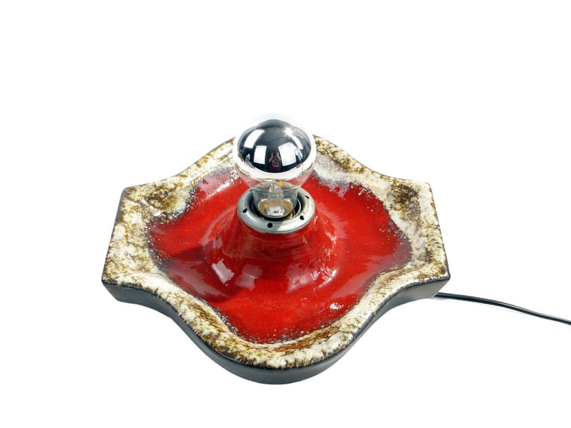 Wall light, red ceramic, Germany, 1970s.