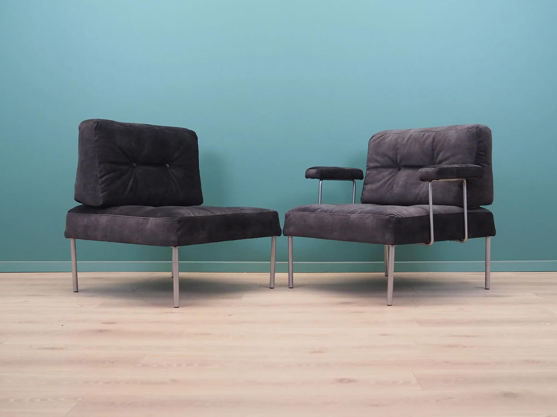 Sofa modułowa, velvet szary, chrom, proj. P. Cadovius, France & Son, Dania, lata 60. - 17871