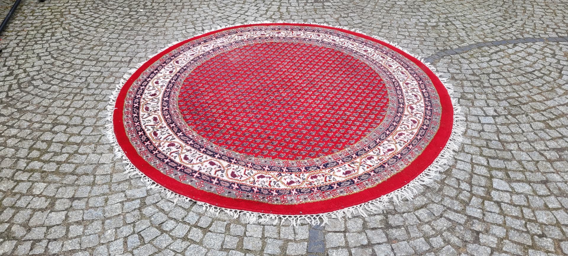 Dywan Indo Saroug Mir, okrągły 210x210 cm, multikolor, wełna, Indie - 243242