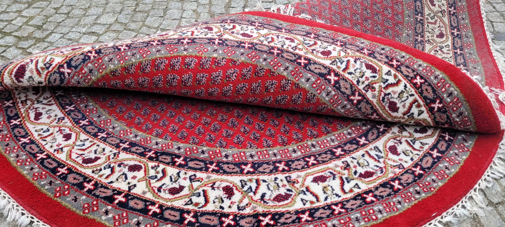 Dywan Indo Saroug Mir, okrągły 210x210 cm, multikolor, wełna, Indie - 243251