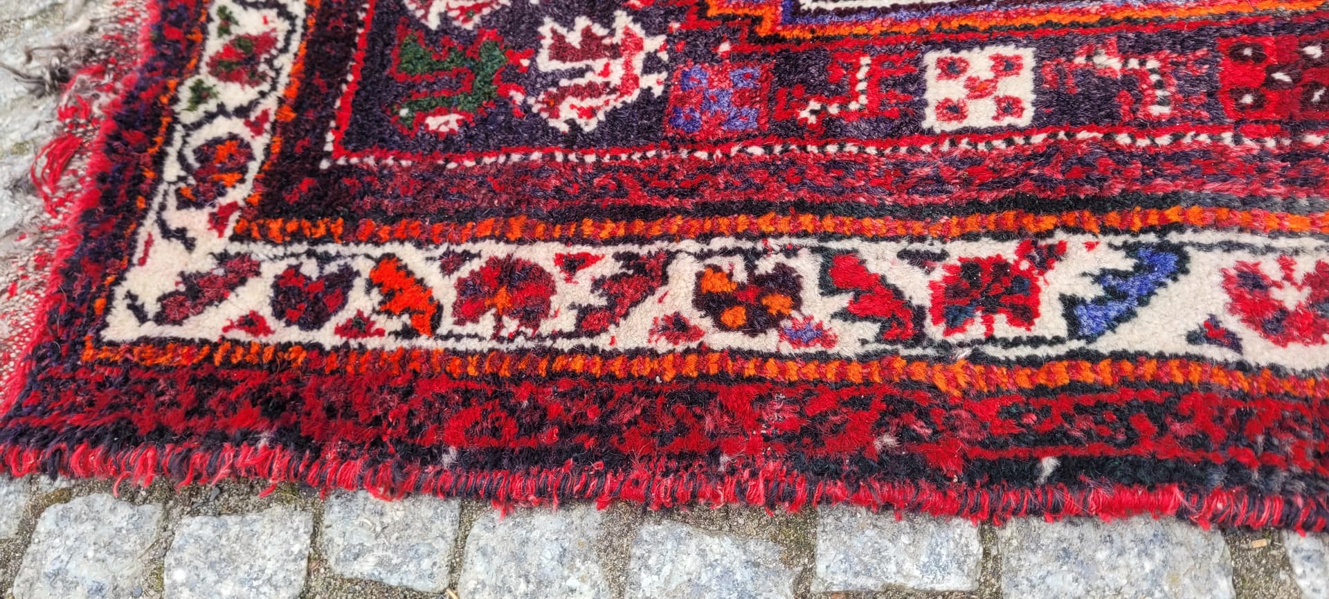 Dywan Kaszkaj, 117x162cm, czerwony, wełna, Iran, lata 60. - 243383