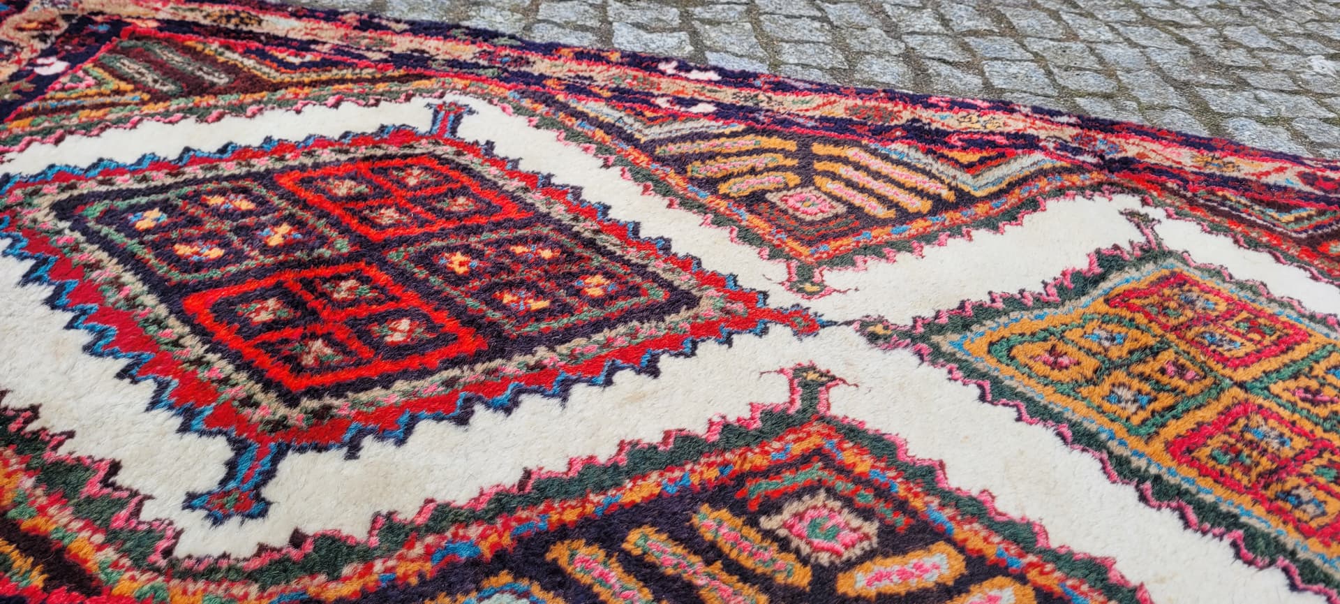 Chodnik Hamadan 80x200 cm, multikolor, wełna, Iran - 243413