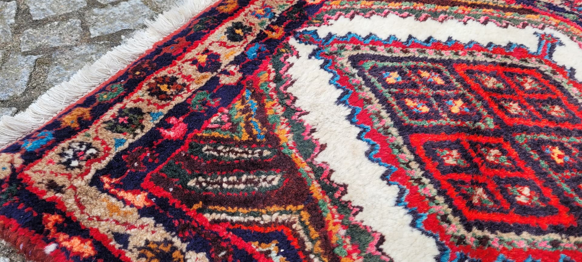 Chodnik Hamadan 80x200 cm, multikolor, wełna, Iran - 243415