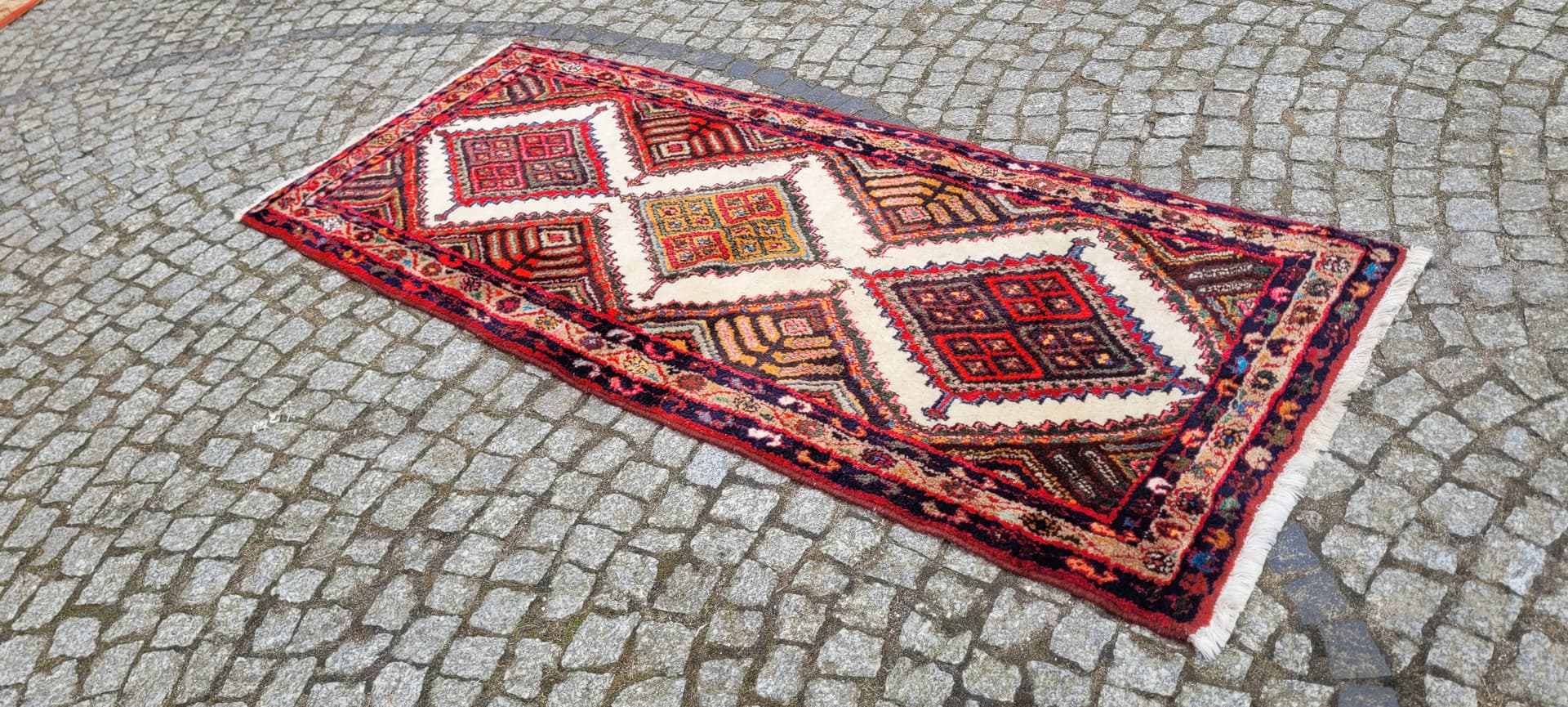 Chodnik Hamadan 80x200 cm, multikolor, wełna, Iran - 243420