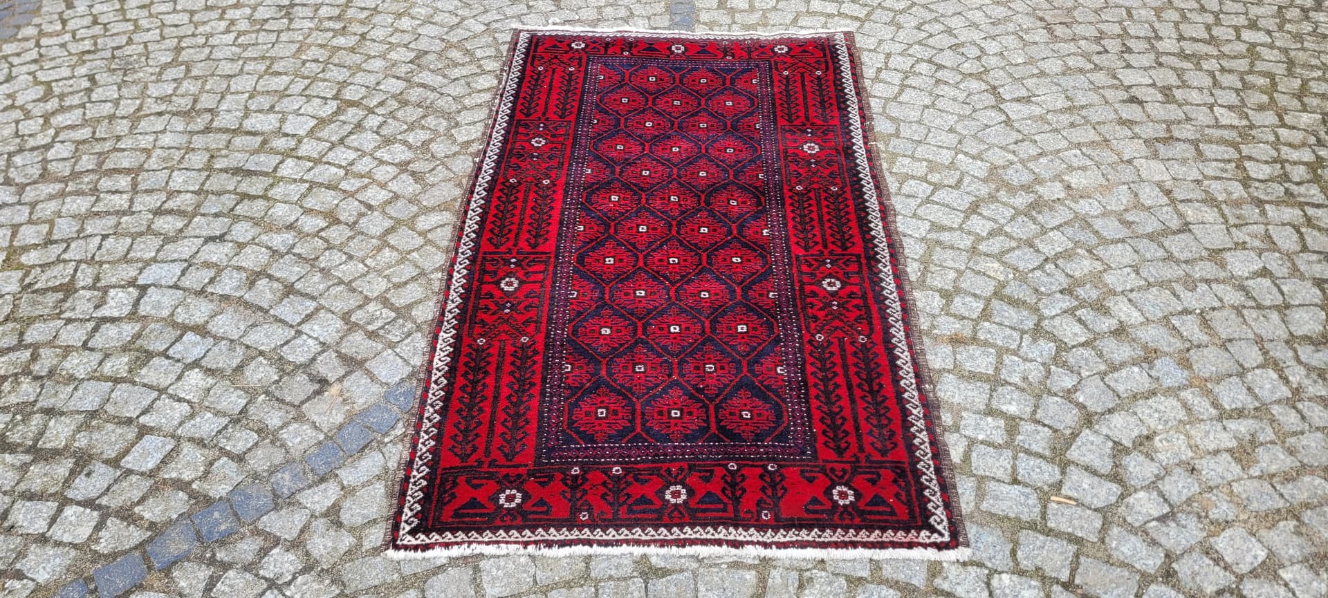 Dywan Beluch, 92x160 cm, czerwony, wełna, Iran, lata 80. - 243485