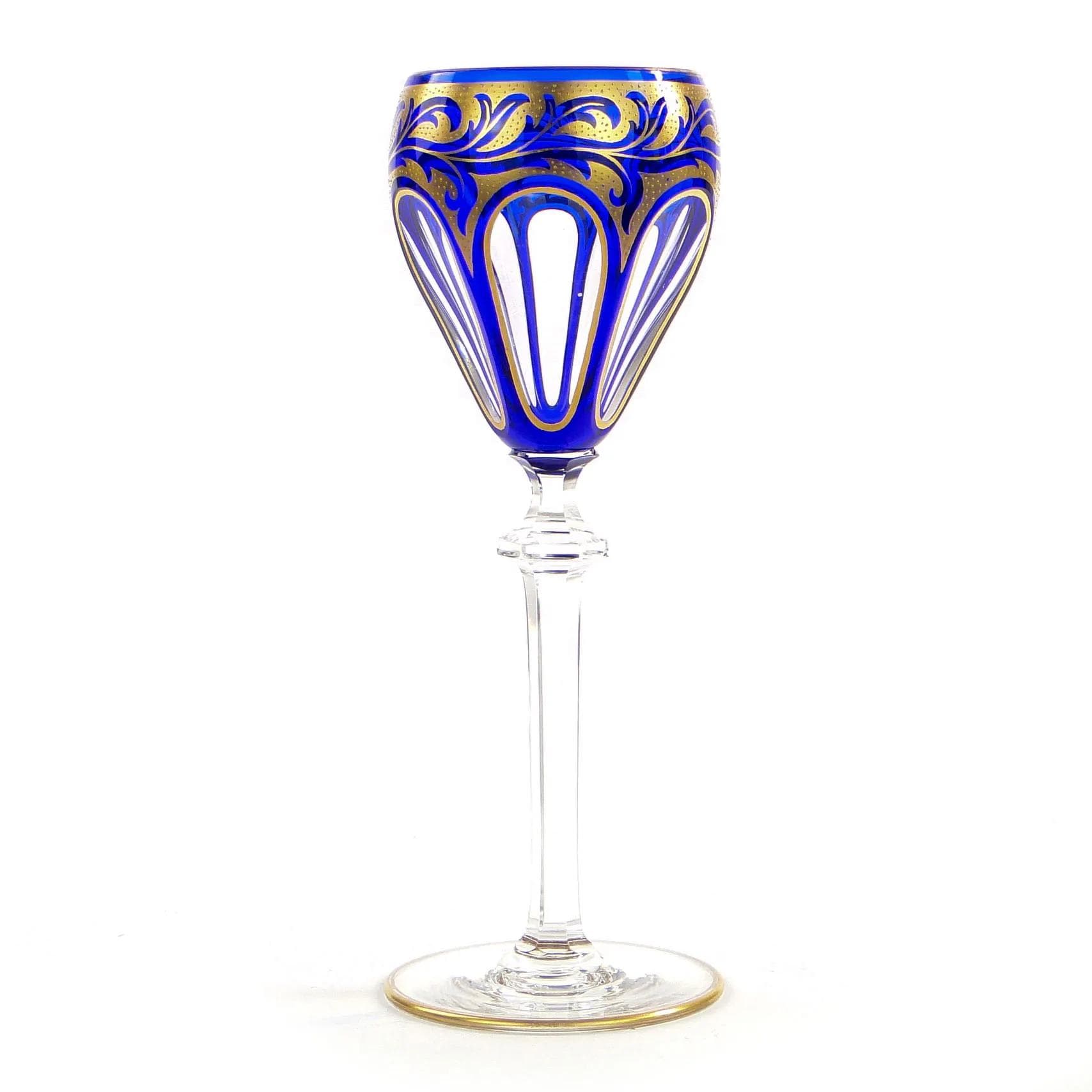 Kielich remer, szkło niebieskie bezbarwne, Huta Egerman, Czechosłowacja, 1880-1900 - 18084