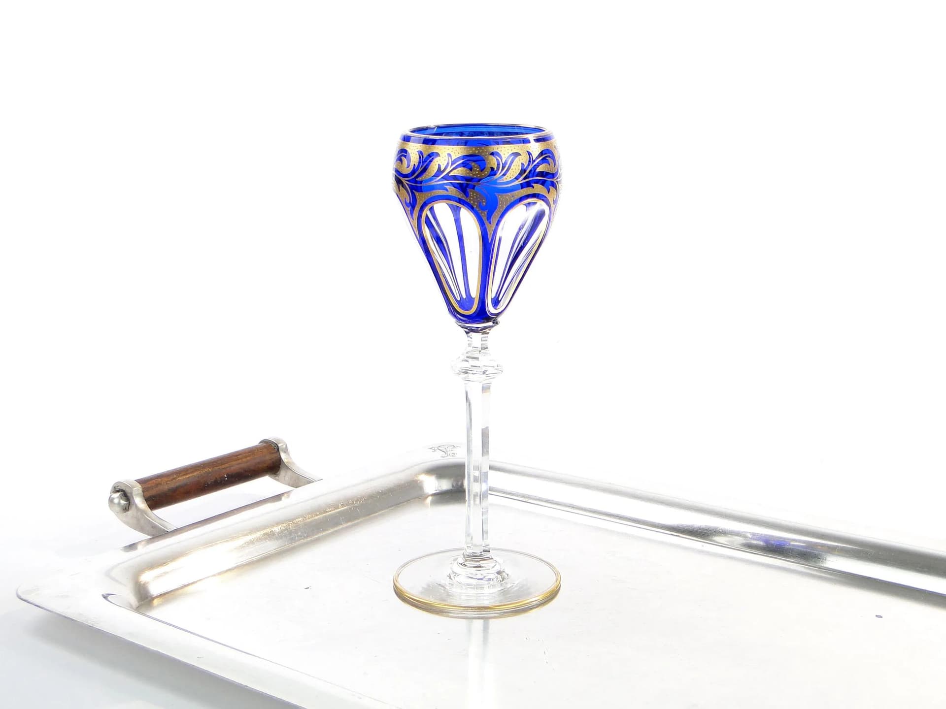 Kielich remer, szkło niebieskie bezbarwne, Huta Egerman, Czechosłowacja, 1880-1900 - 18083