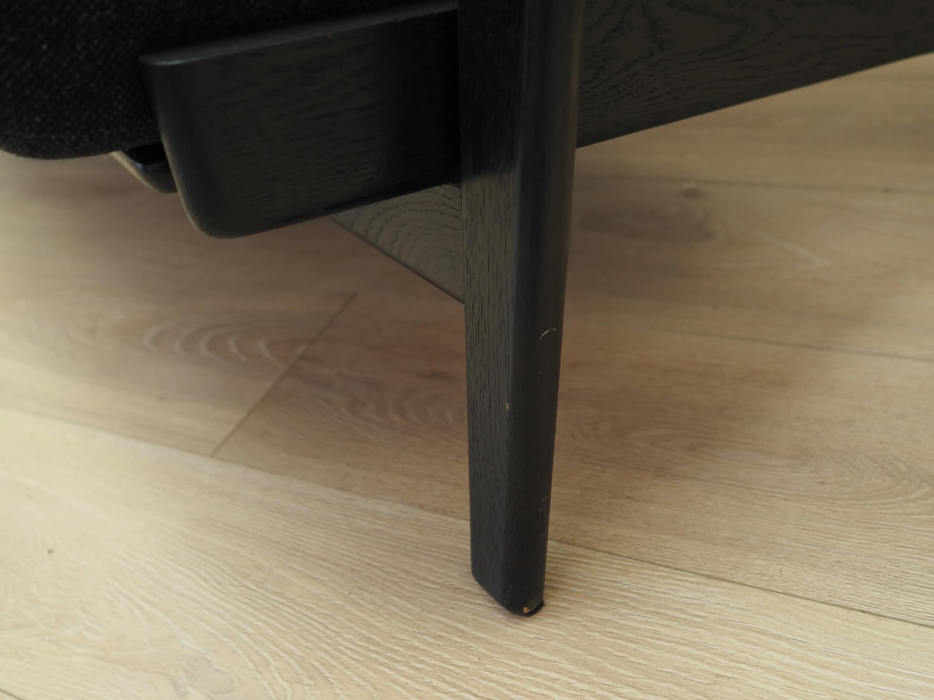 Sofa GE-290, black oak, black fabric, by H. J. Wegner, Getama, Denmark, 1960s - 17994