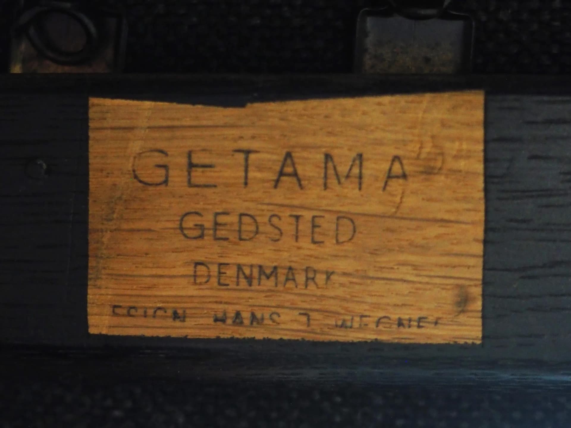 Sofa GE-290, black oak, black fabric, by H. J. Wegner, Getama, Denmark, 1960s - 17992