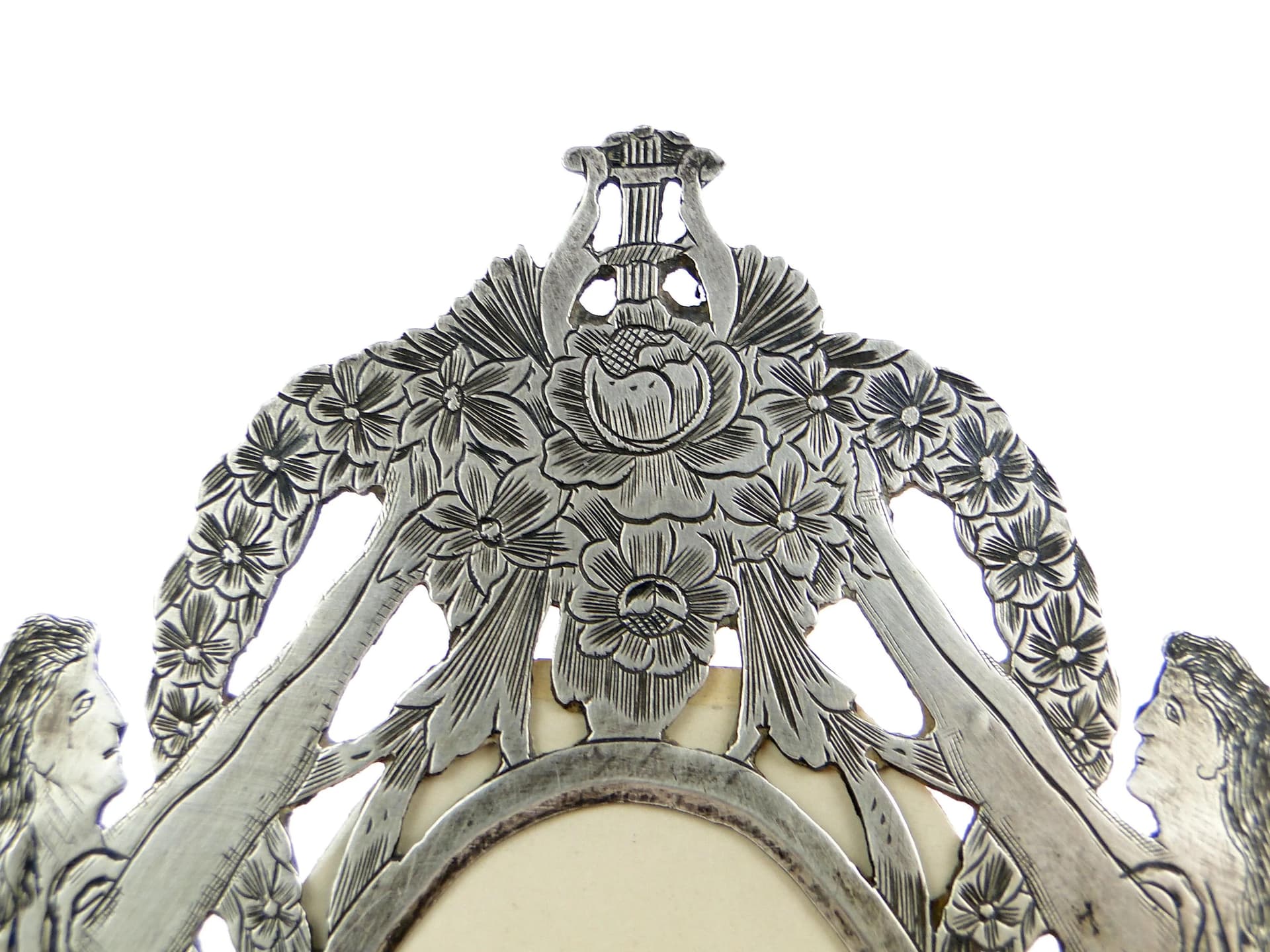 Ramka na zdjęcie z glorią, srebro, Francja, lata 30. XIX w. - 18078