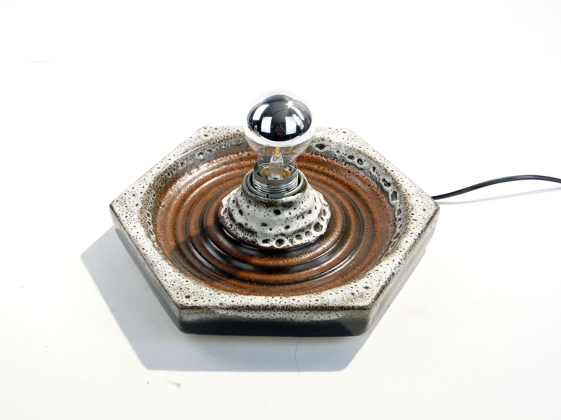 Kinkiet, ceramika brąz, metal chromowany, Niemcy, lata 70. - 1797