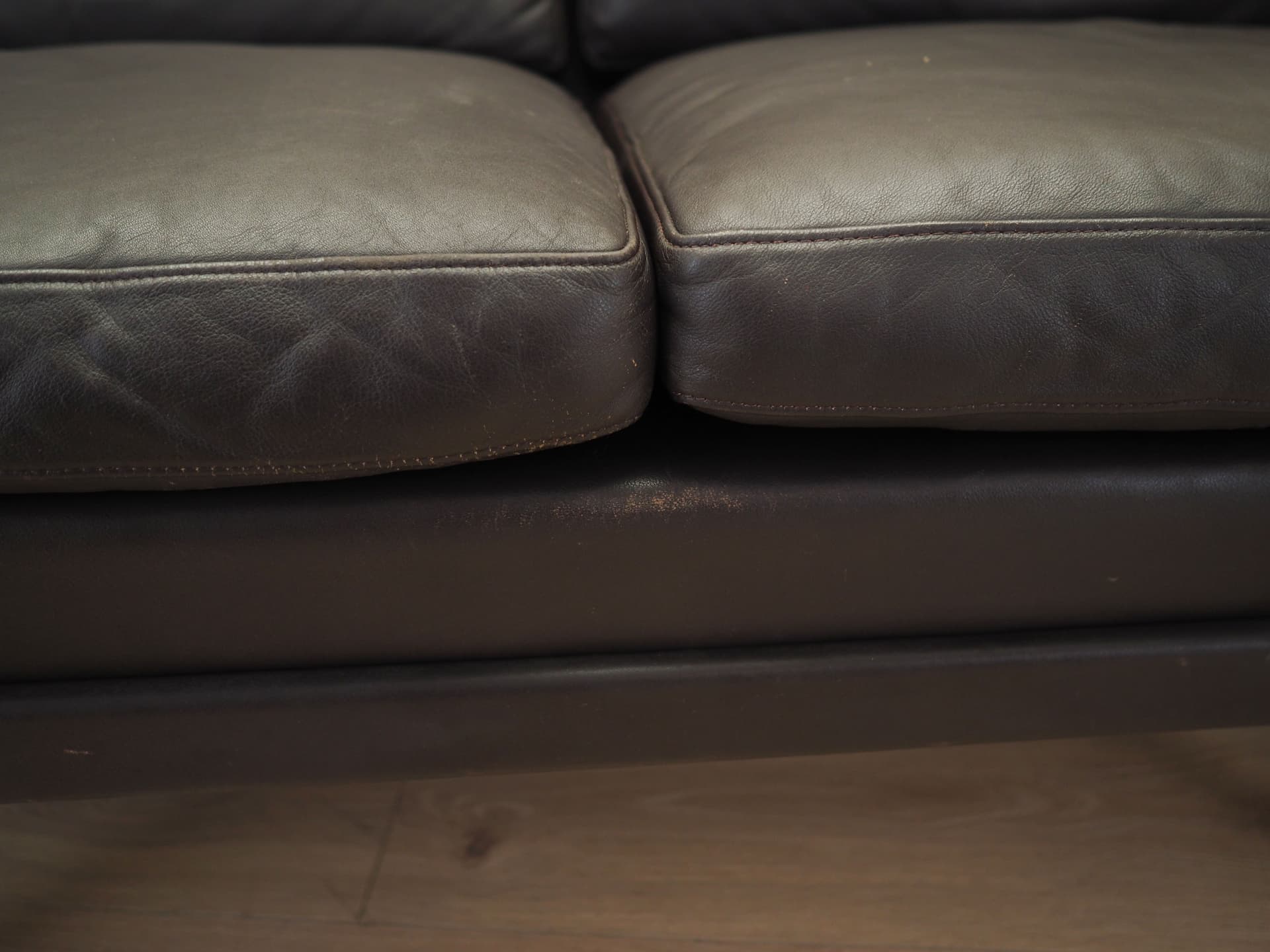 Sofa, brown leather, by A. Christiansen, Denmark, 1960s - 78181