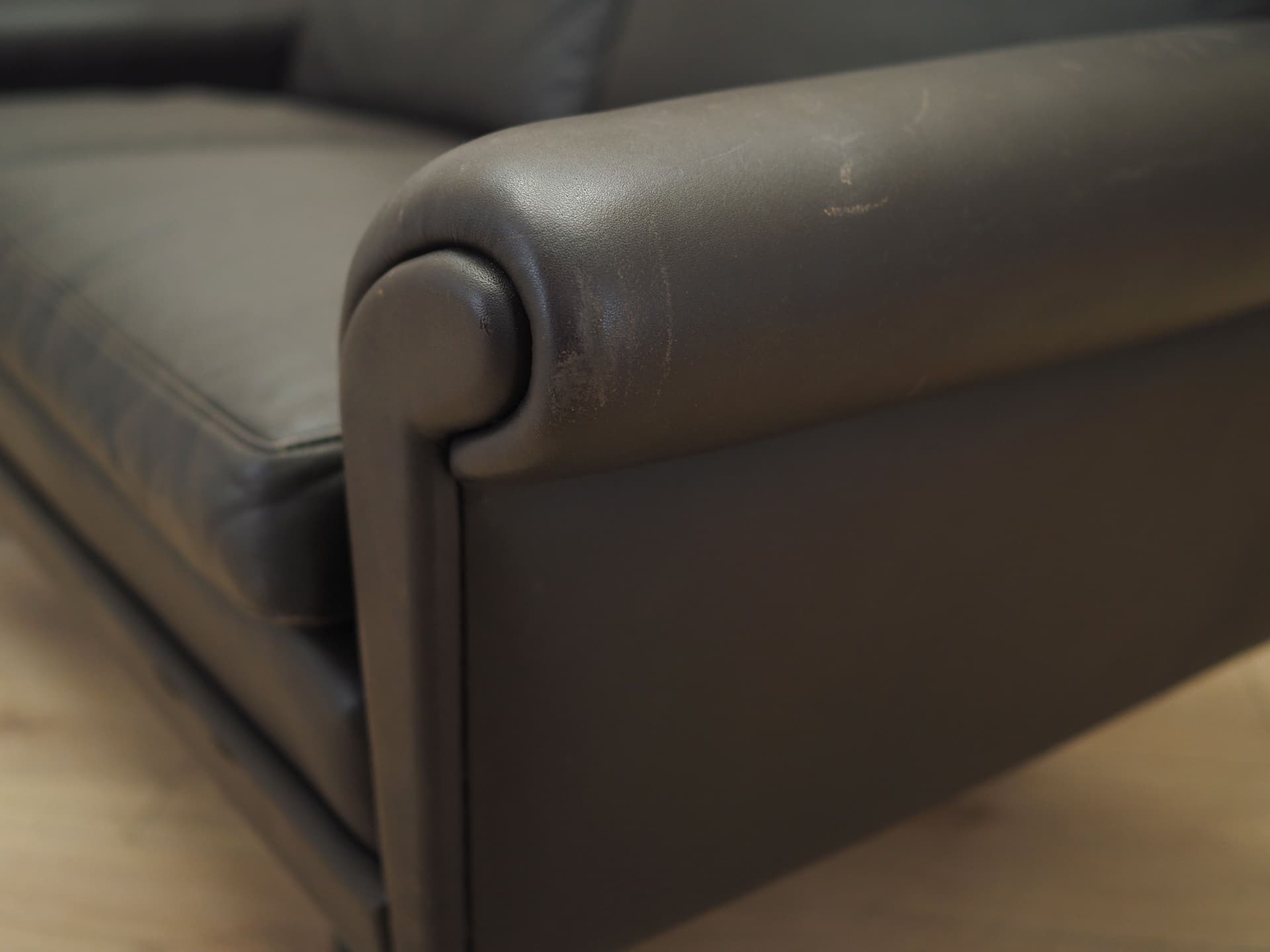 Sofa, brown leather, by A. Christiansen, Denmark, 1960s - 78180