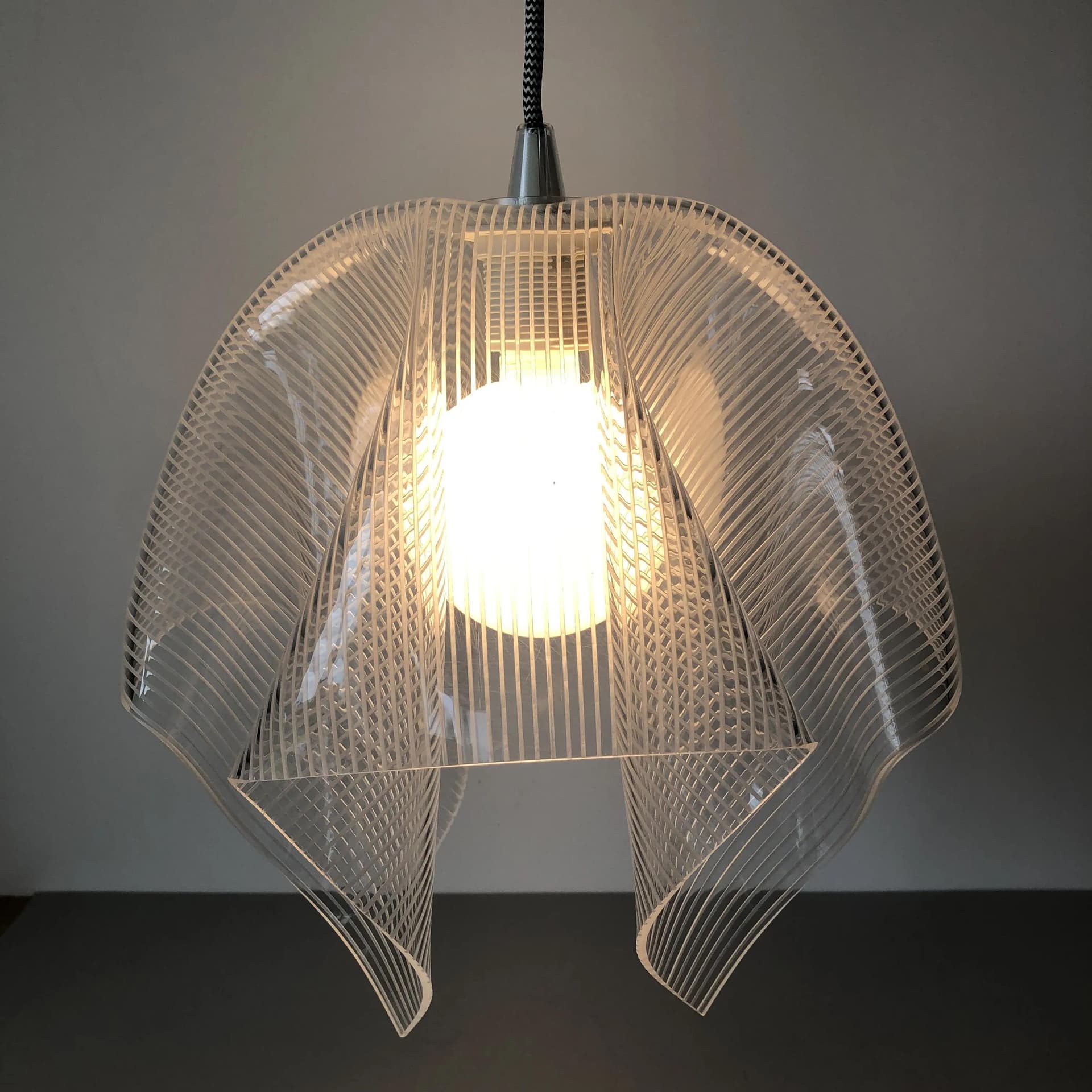 Pendant Lamp Space Age, transparent, acrylic, Germany, 1970s. - 18023