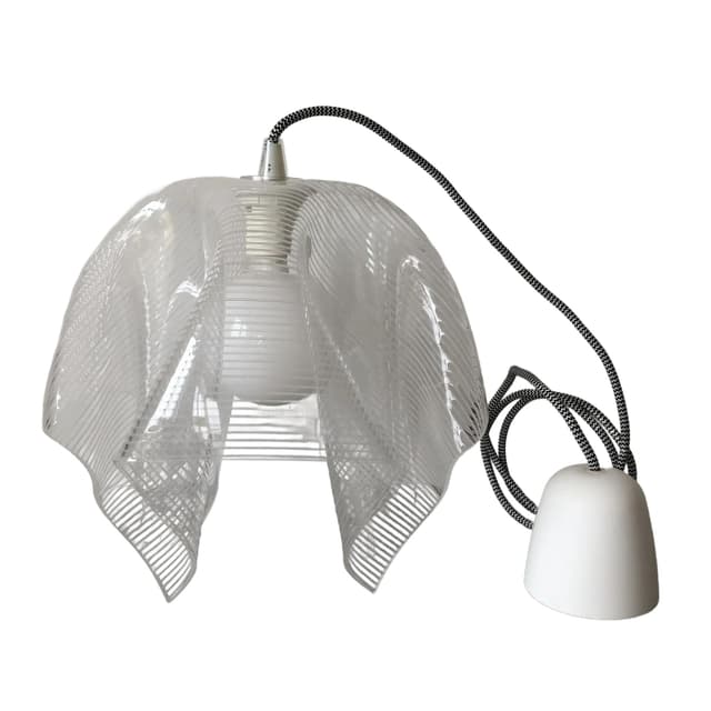 Pendant Lamp Space Age, transparent, acrylic, Germany, 1970s. - DIMENSION