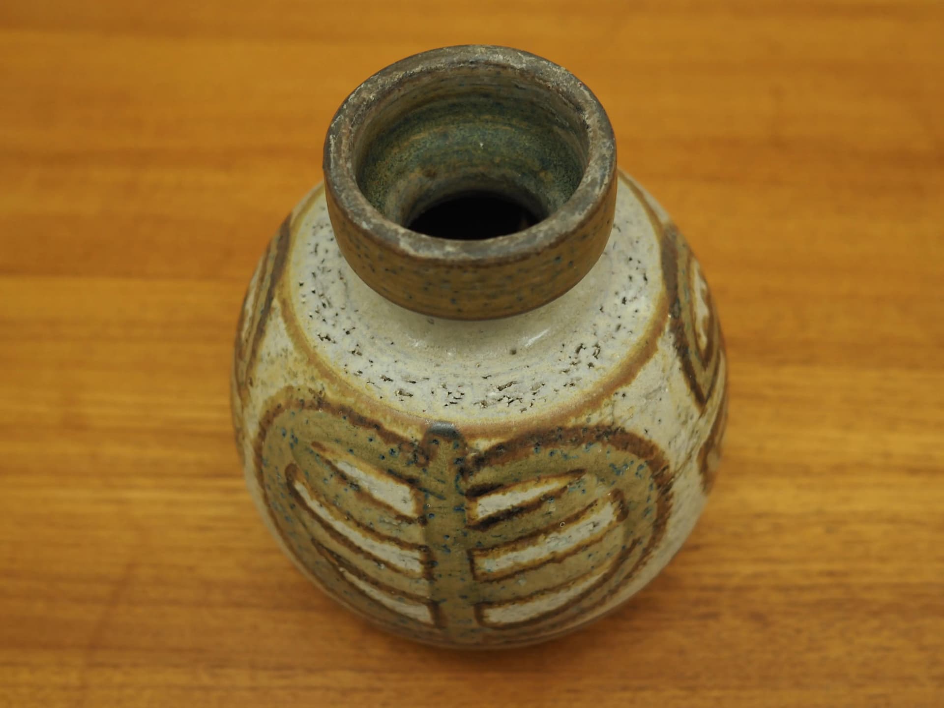 Wazon, beżowy, ceramika, Soholm, Dania, lata 70. - 18152